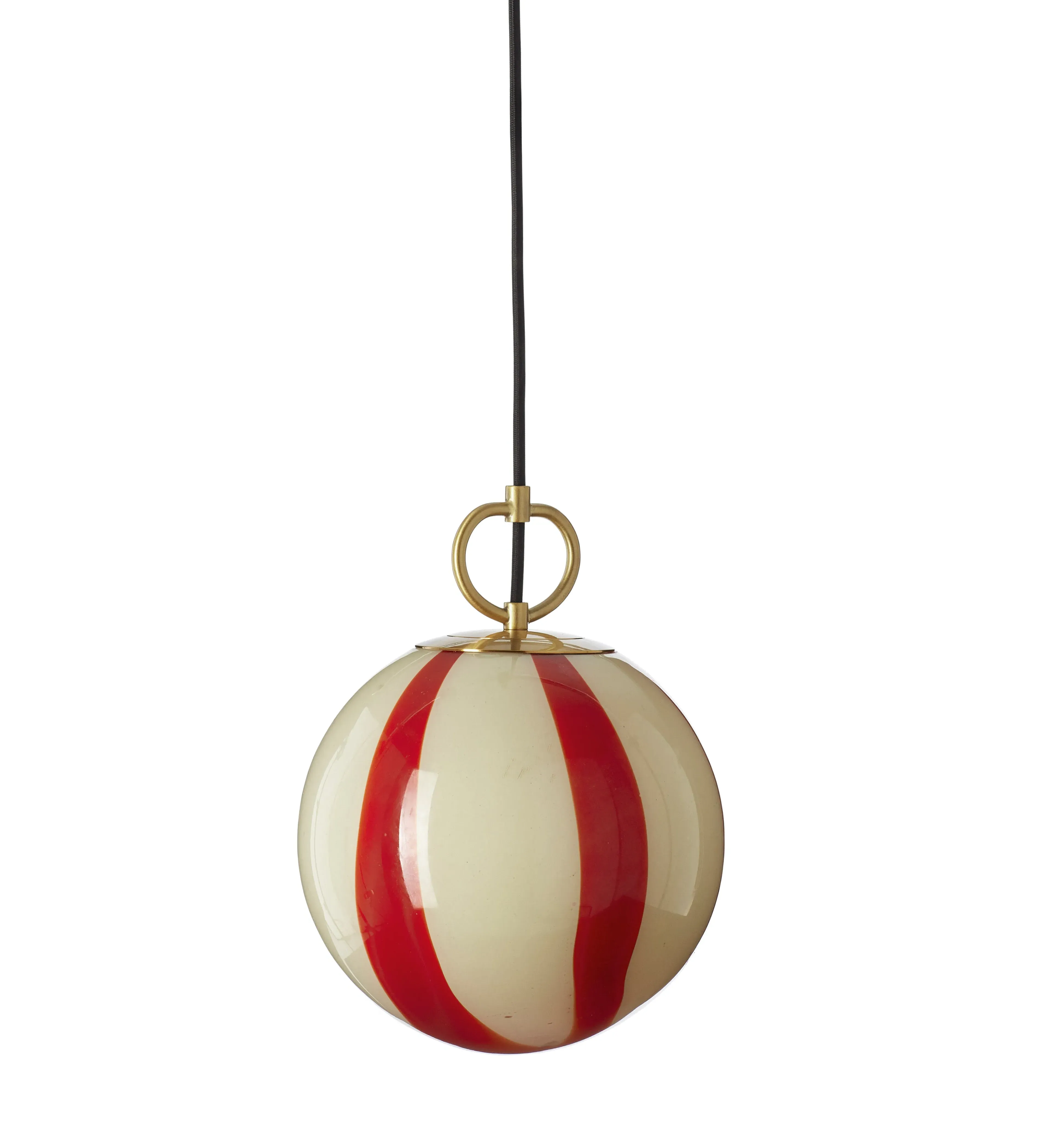 Orb Pendant Lamp with Stripe - Red, Glass