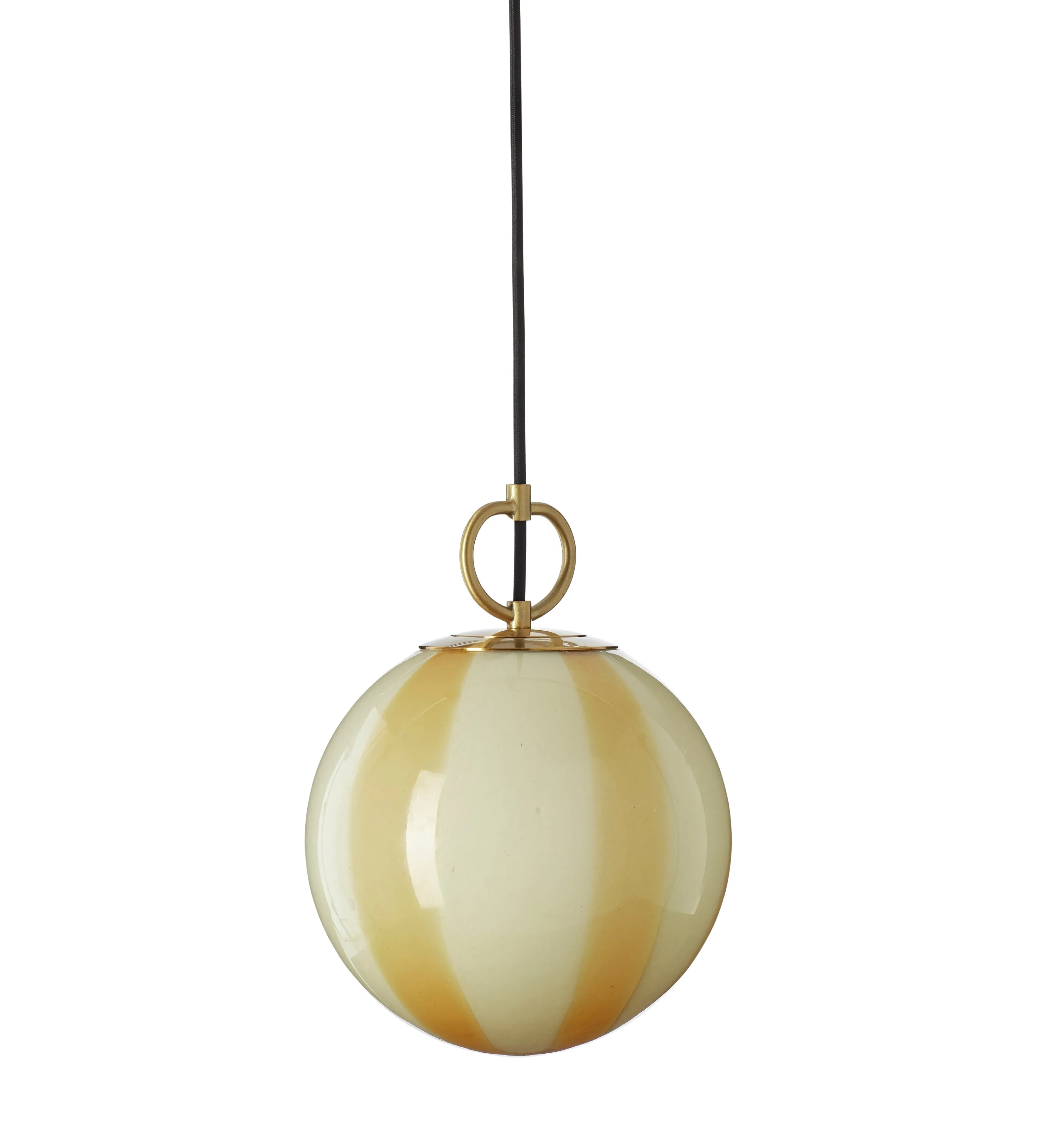 Orb Pendant Lamp with Stripe - Yellow, Glass