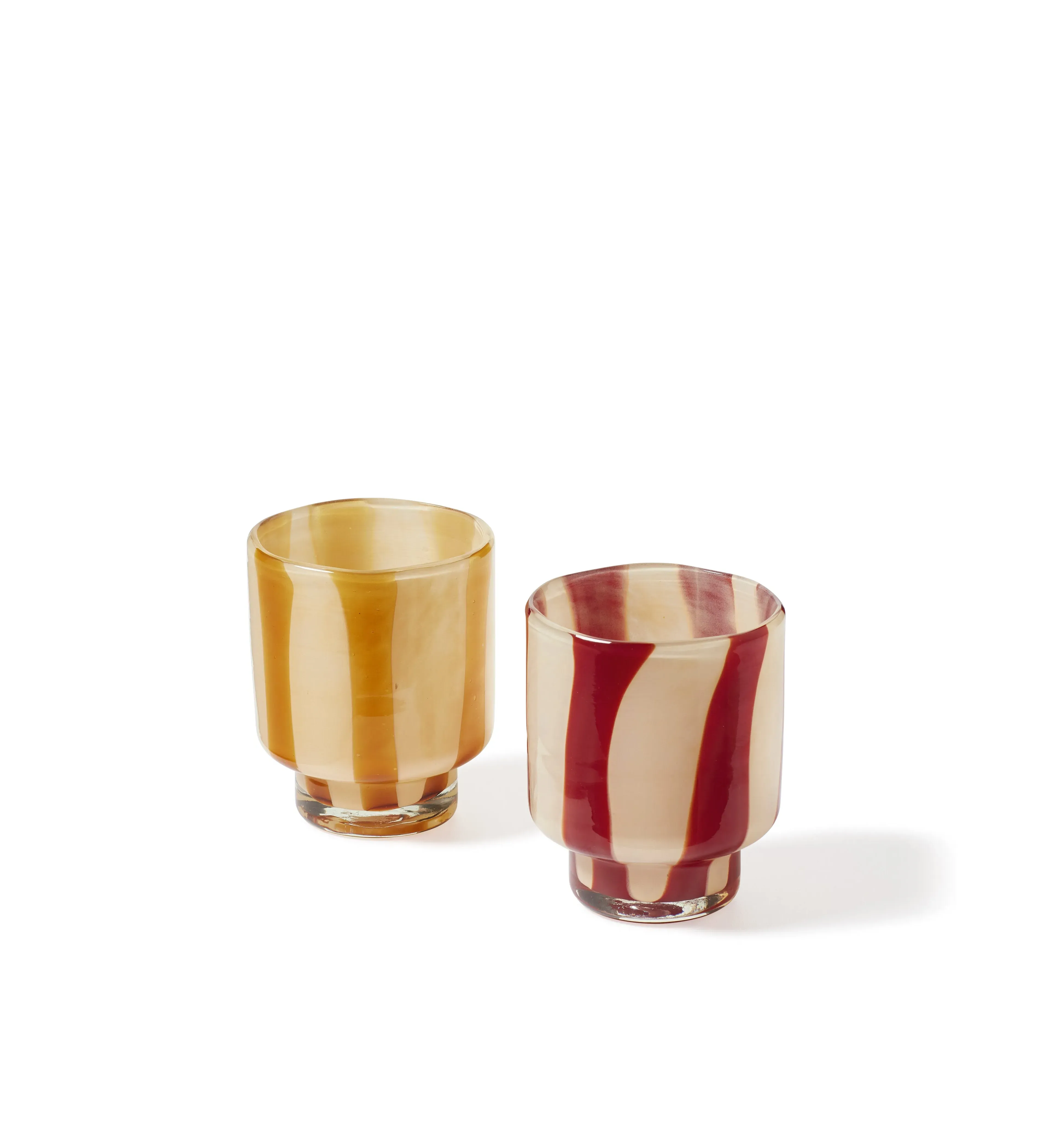 Pair Candle Holders Striped - Multi, Glass image