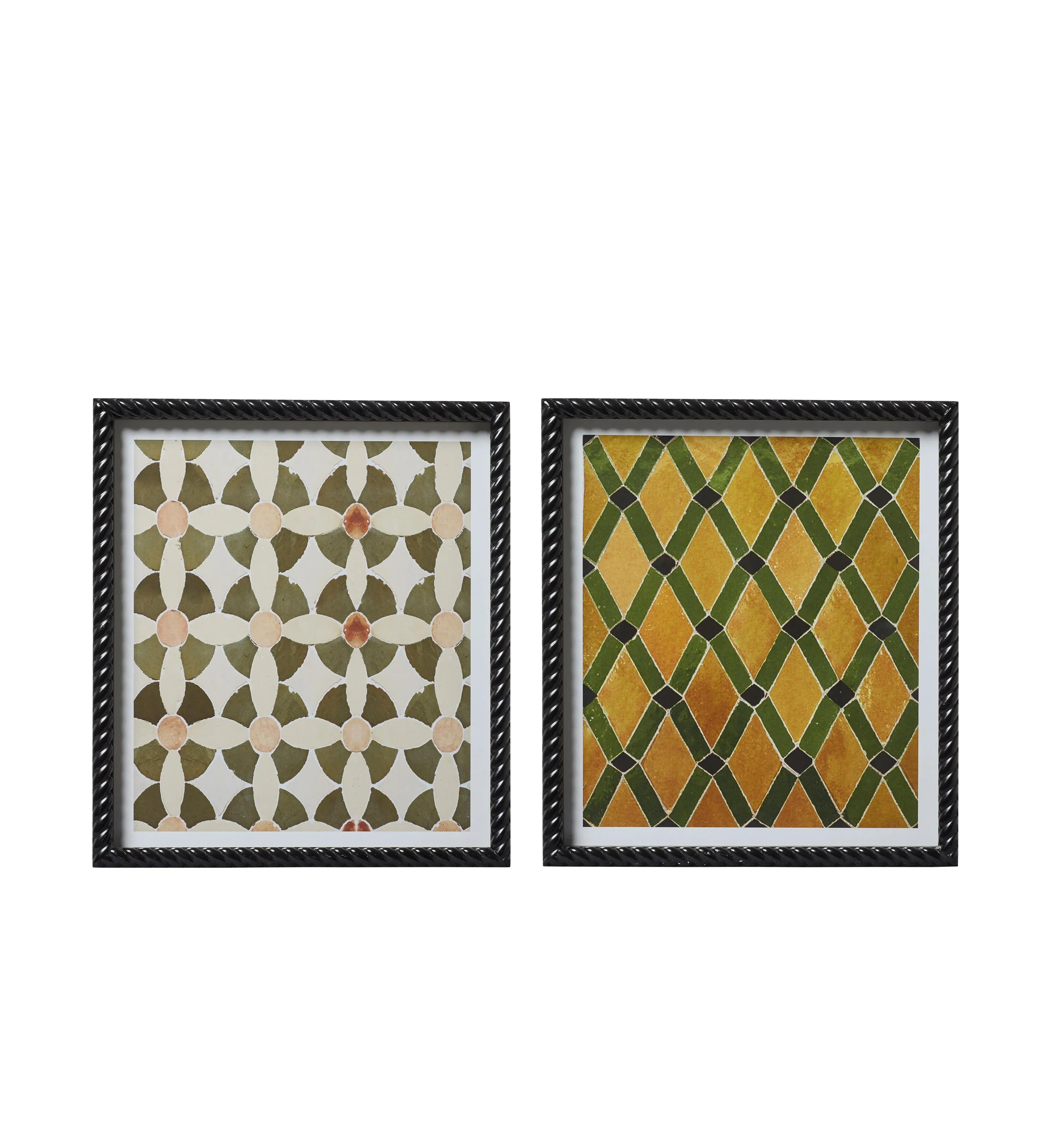 Pair Framed Prints Mosaic Style - Multi, Print image