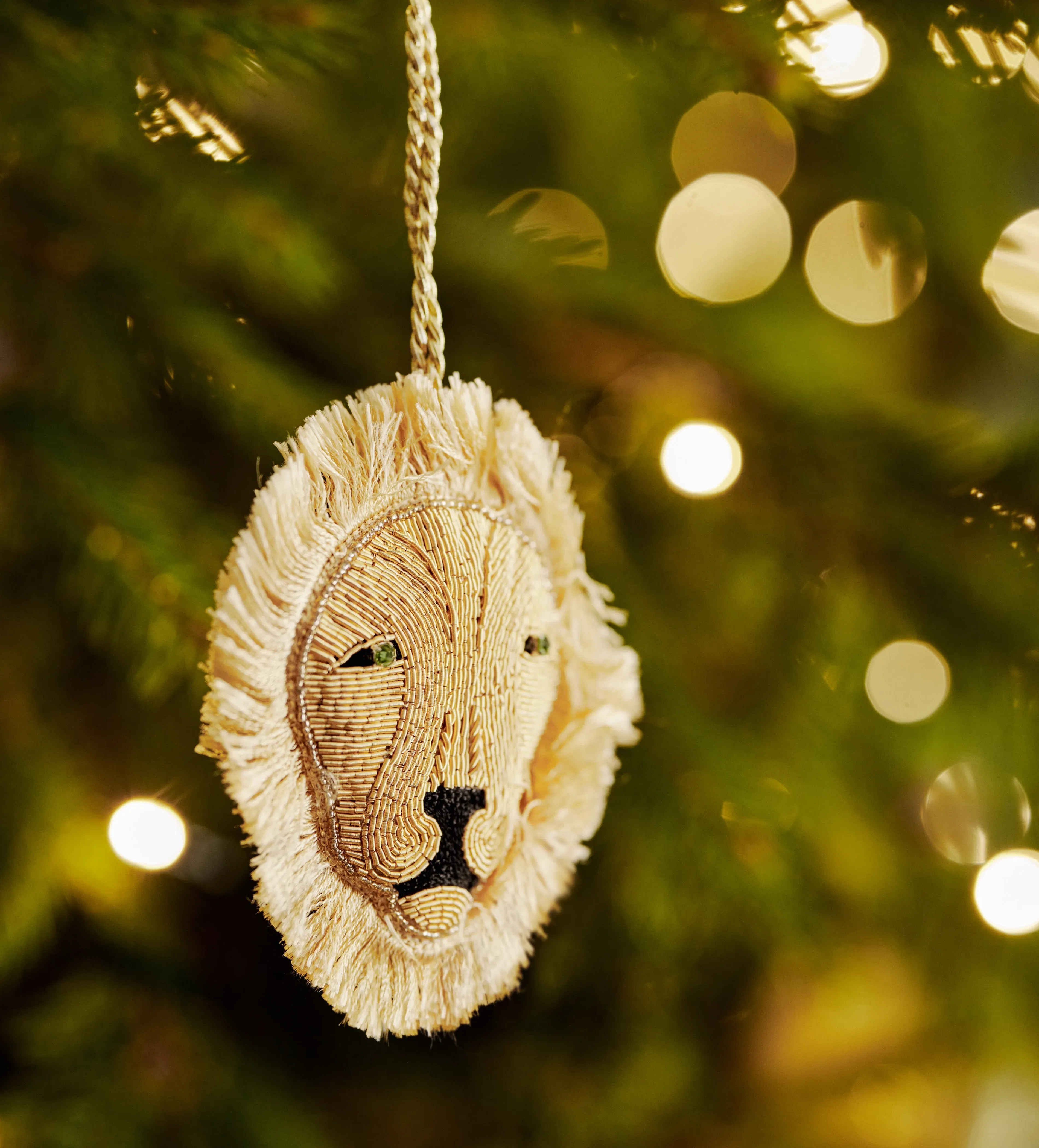 Pair Lion Hanging Decorations - Multi, Beaded