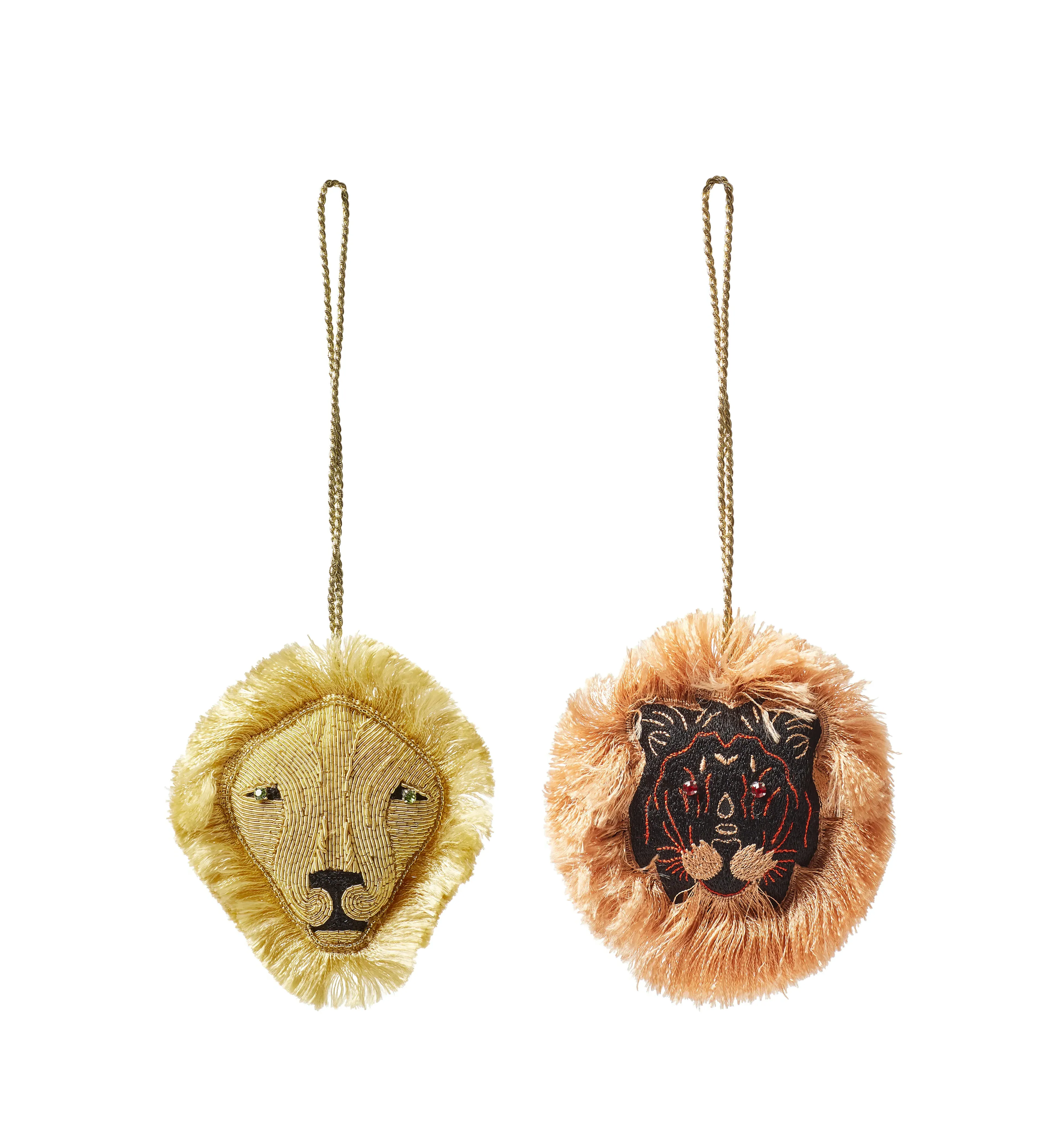 Pair Lion Hanging Decorations - Multi, Beaded image