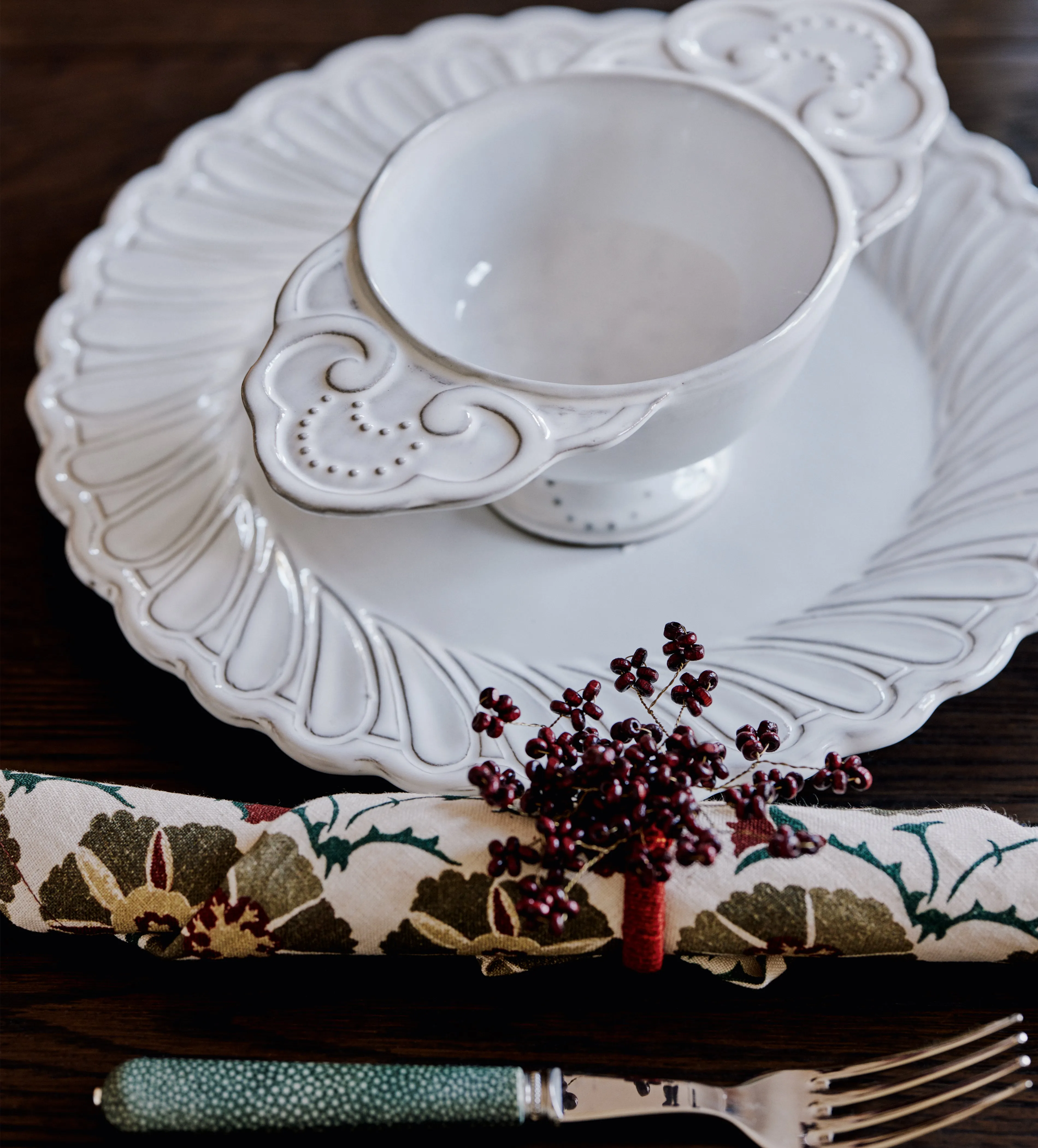 Pair Soup Tureens with Scalloped Edges - White