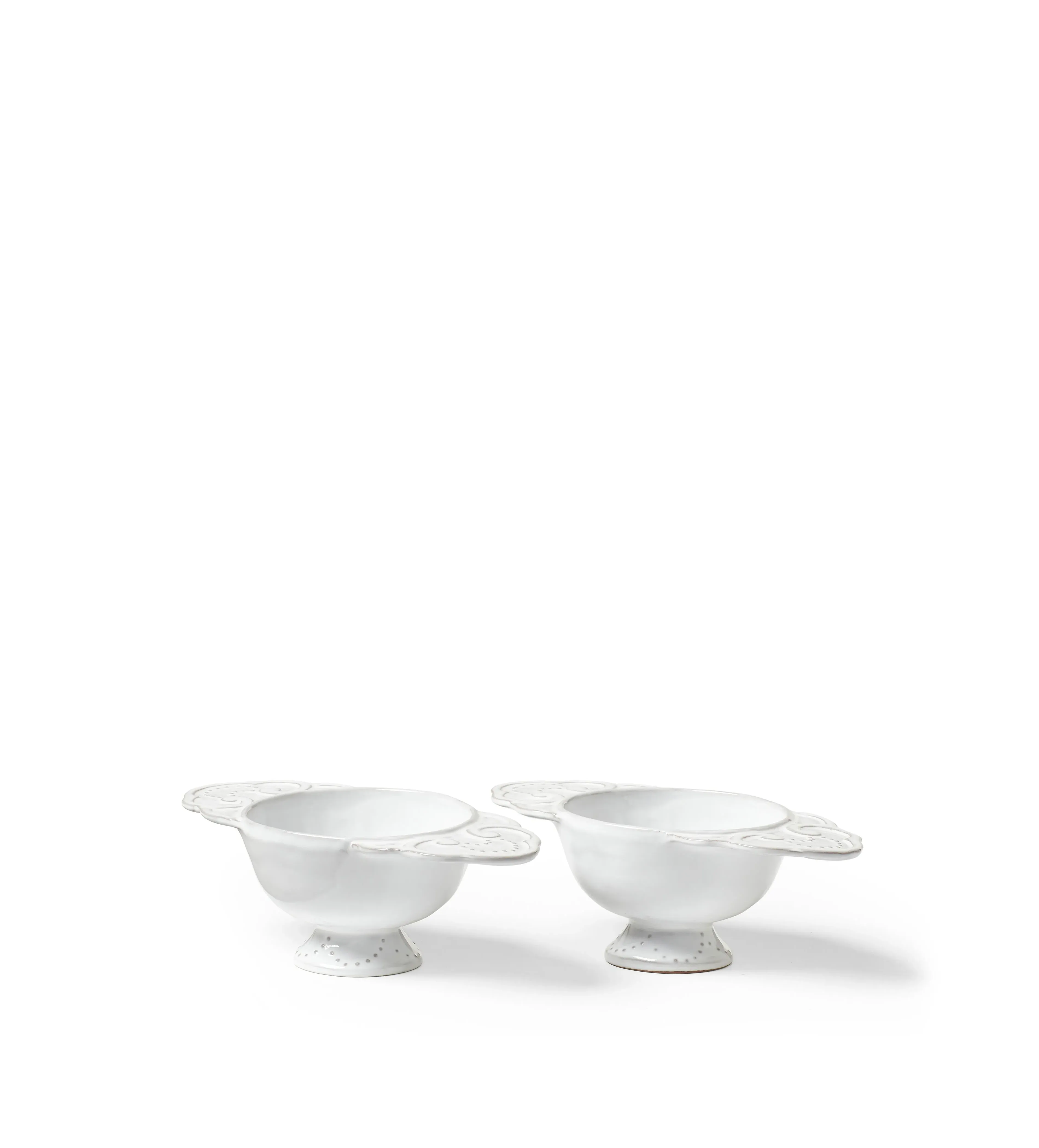 Pair Soup Tureens with Scalloped Edges - White image