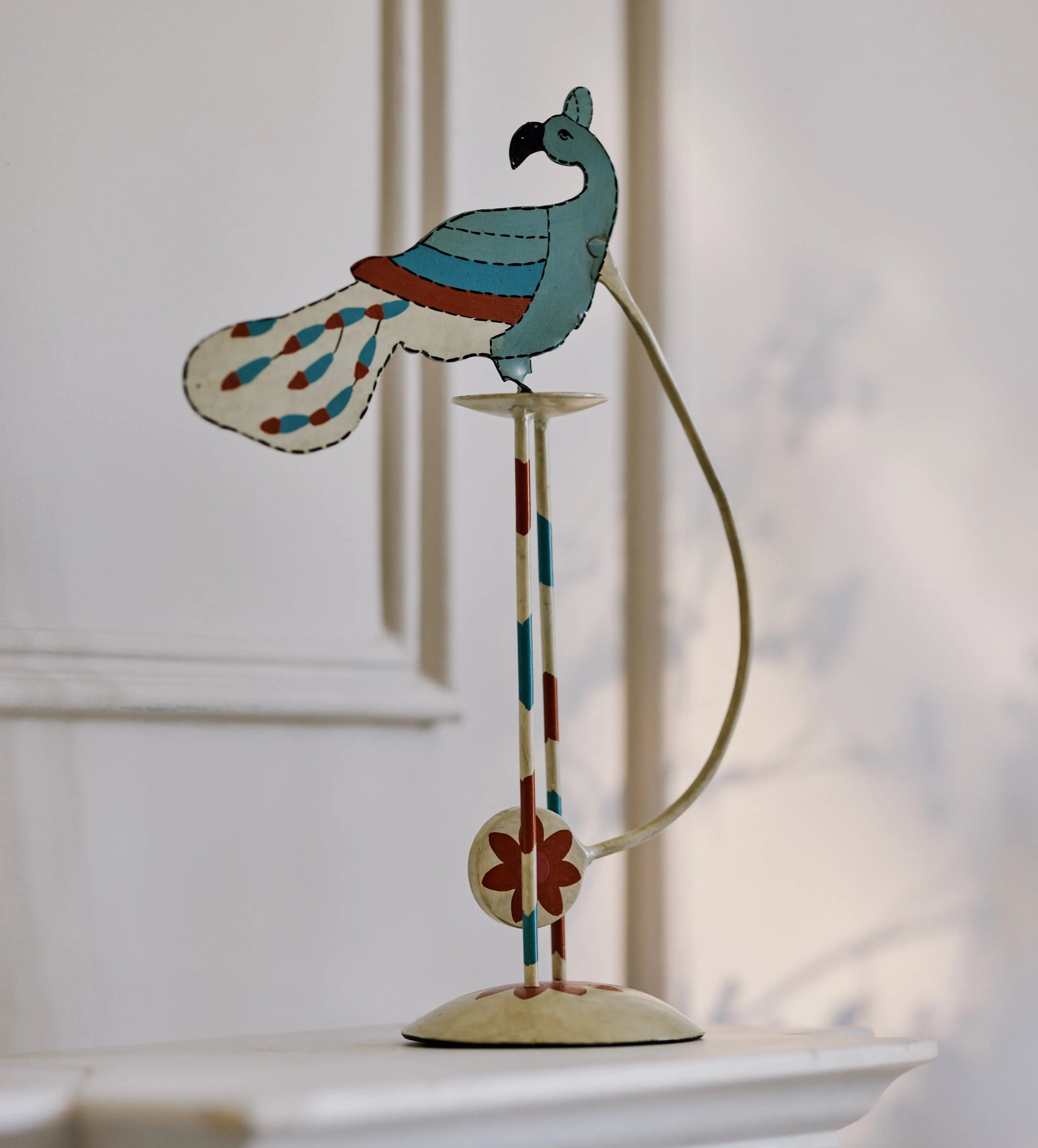 Peacock Sky Hook Ornament - Multi, Metal
