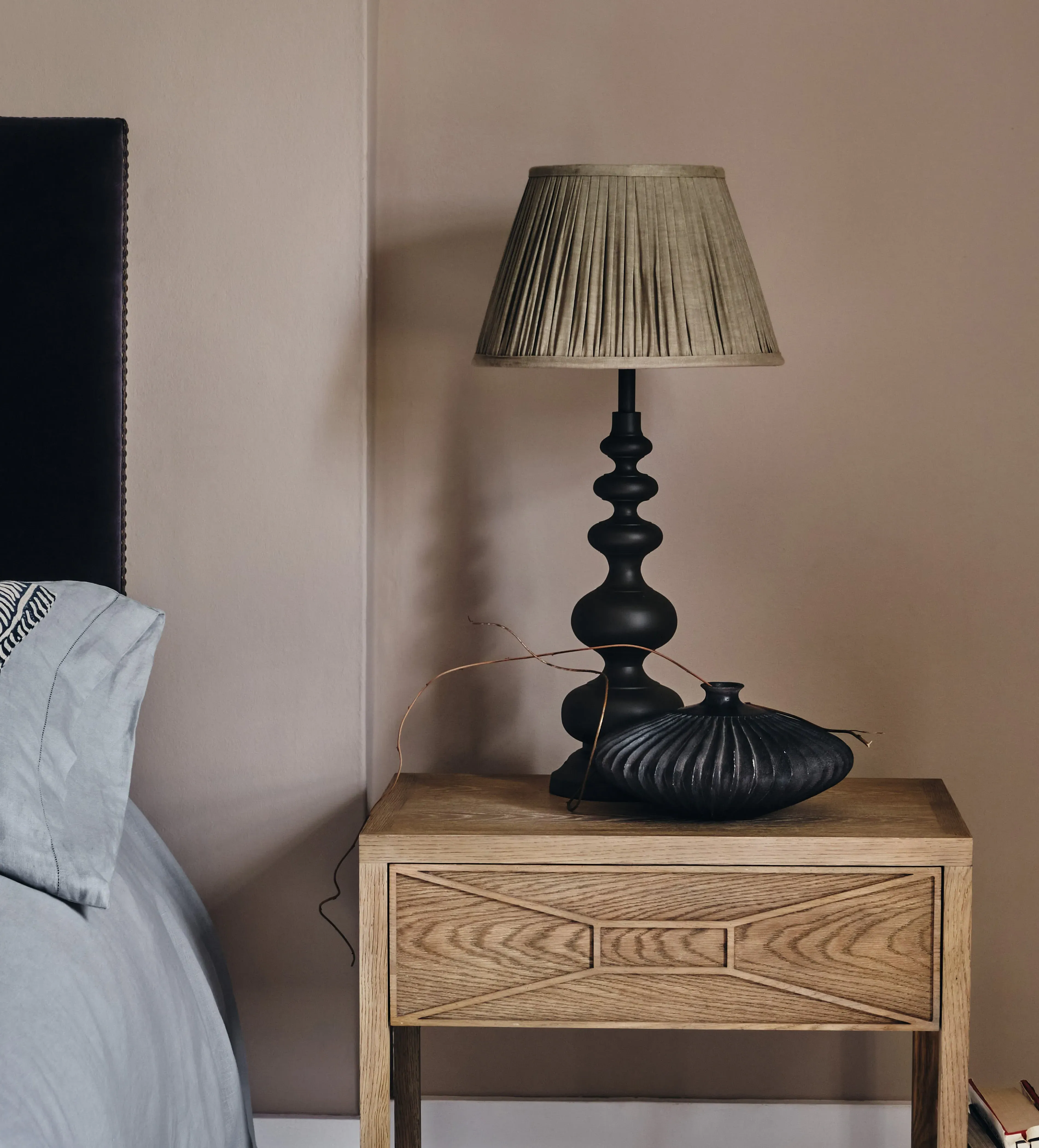 Persephone Table Lamp - Antique Grey, Aluminium