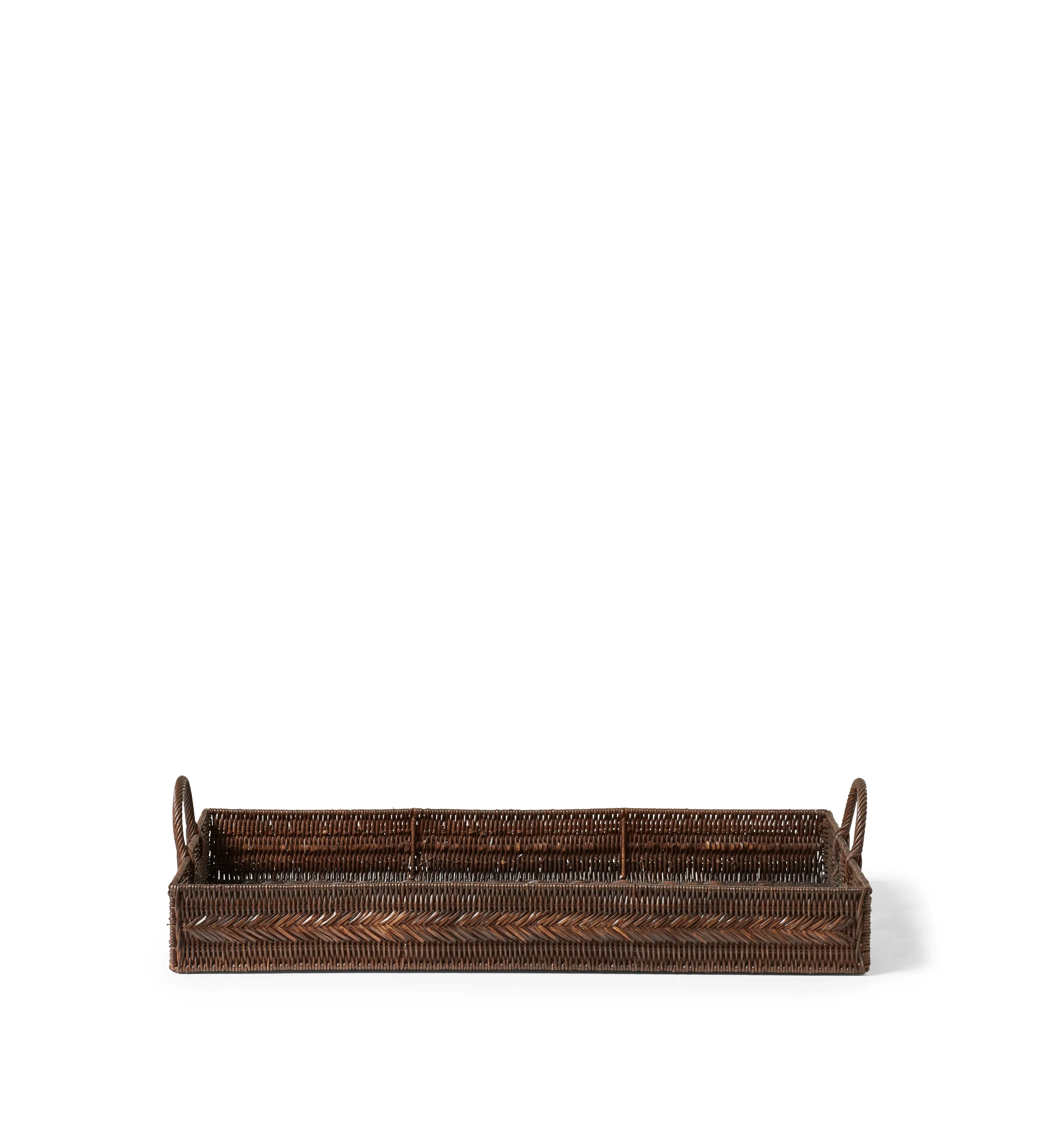 Rattan Ottoman Tray - Antique Brown, Woven image