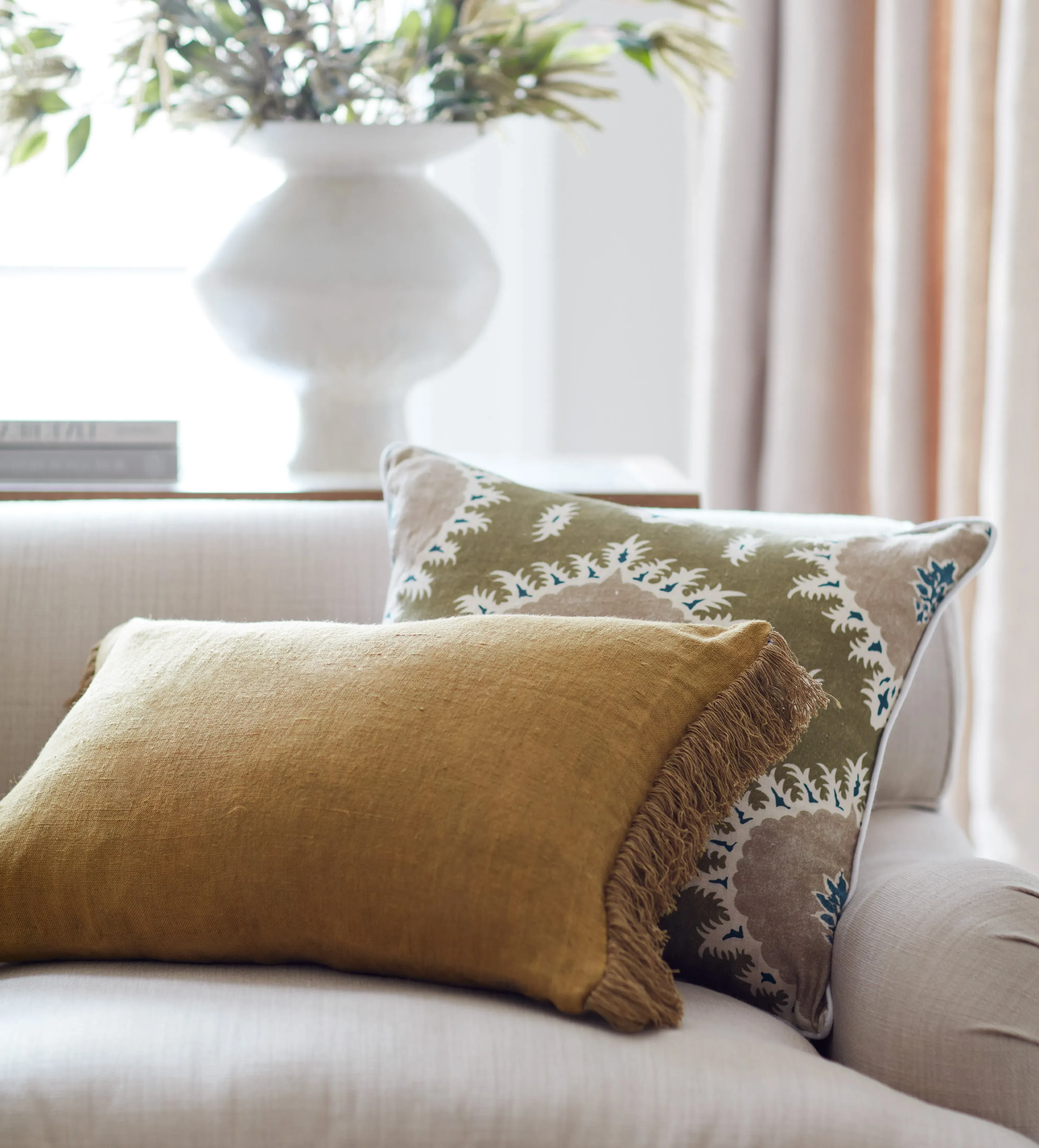 Rectangular Cushion Cover - Mustard, Linen