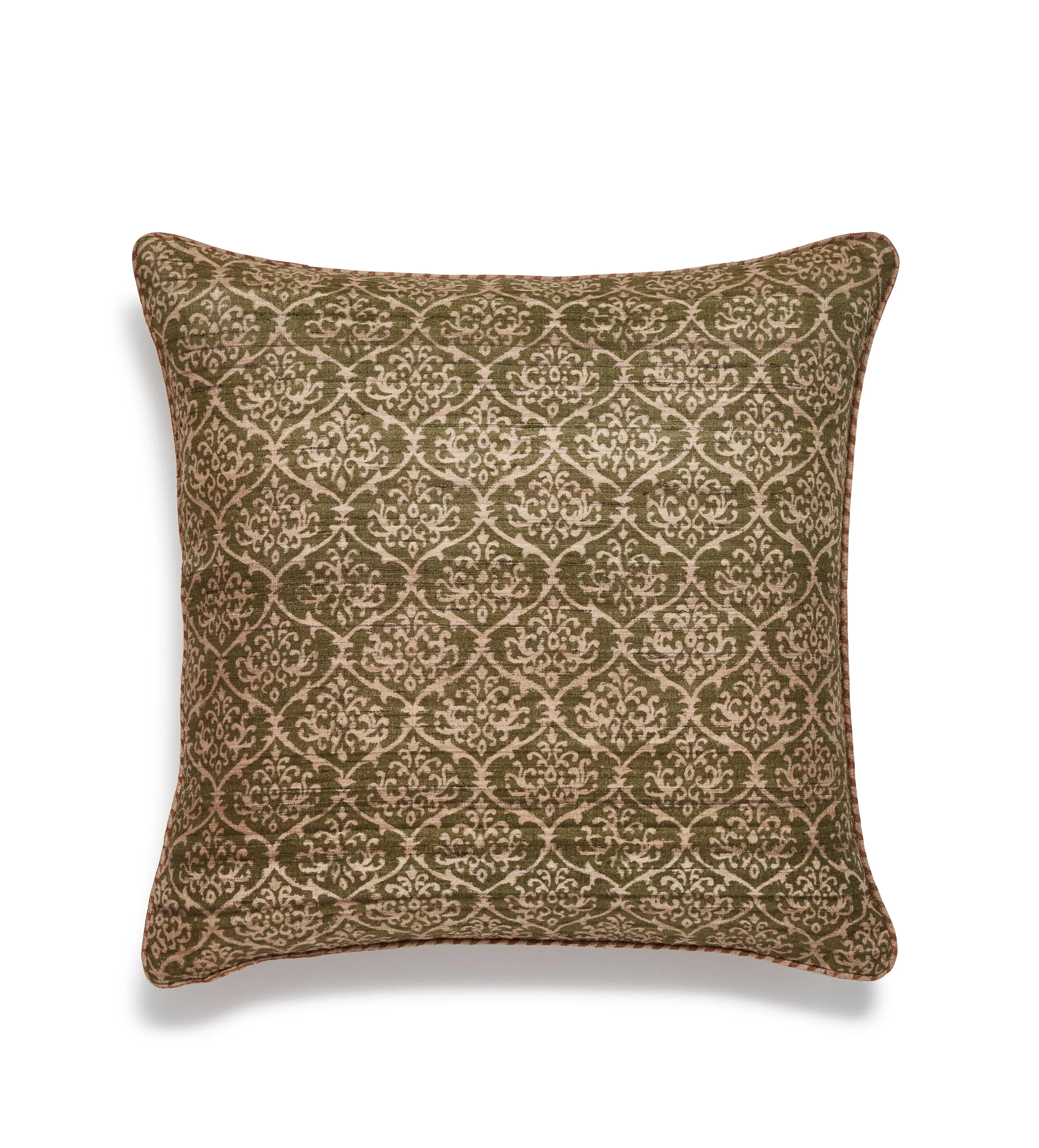 Reversible Cushion Cover - Green, Tussar Silk