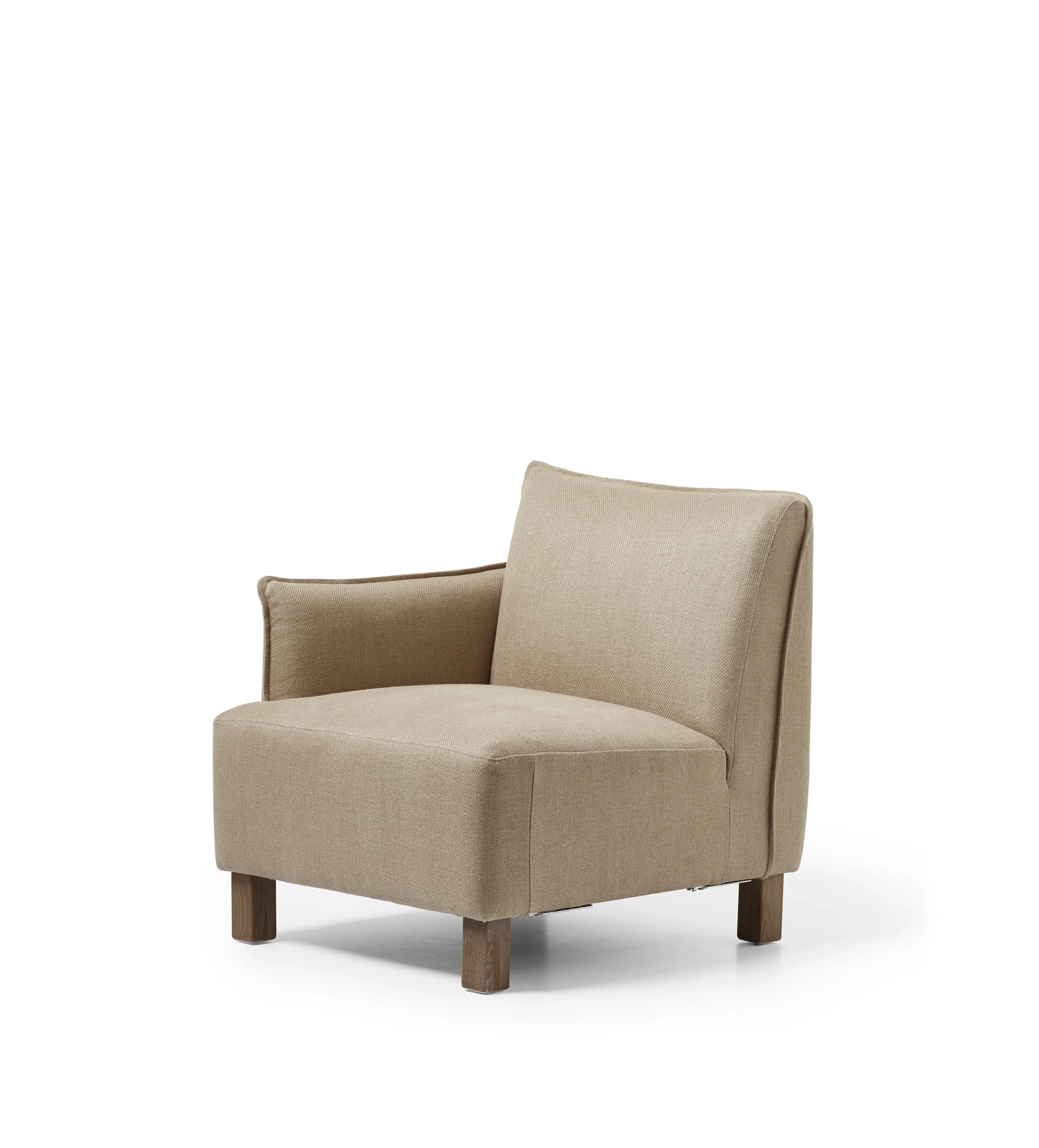 Right-Arm Modular Sofa Unit - Herringbone Fabric