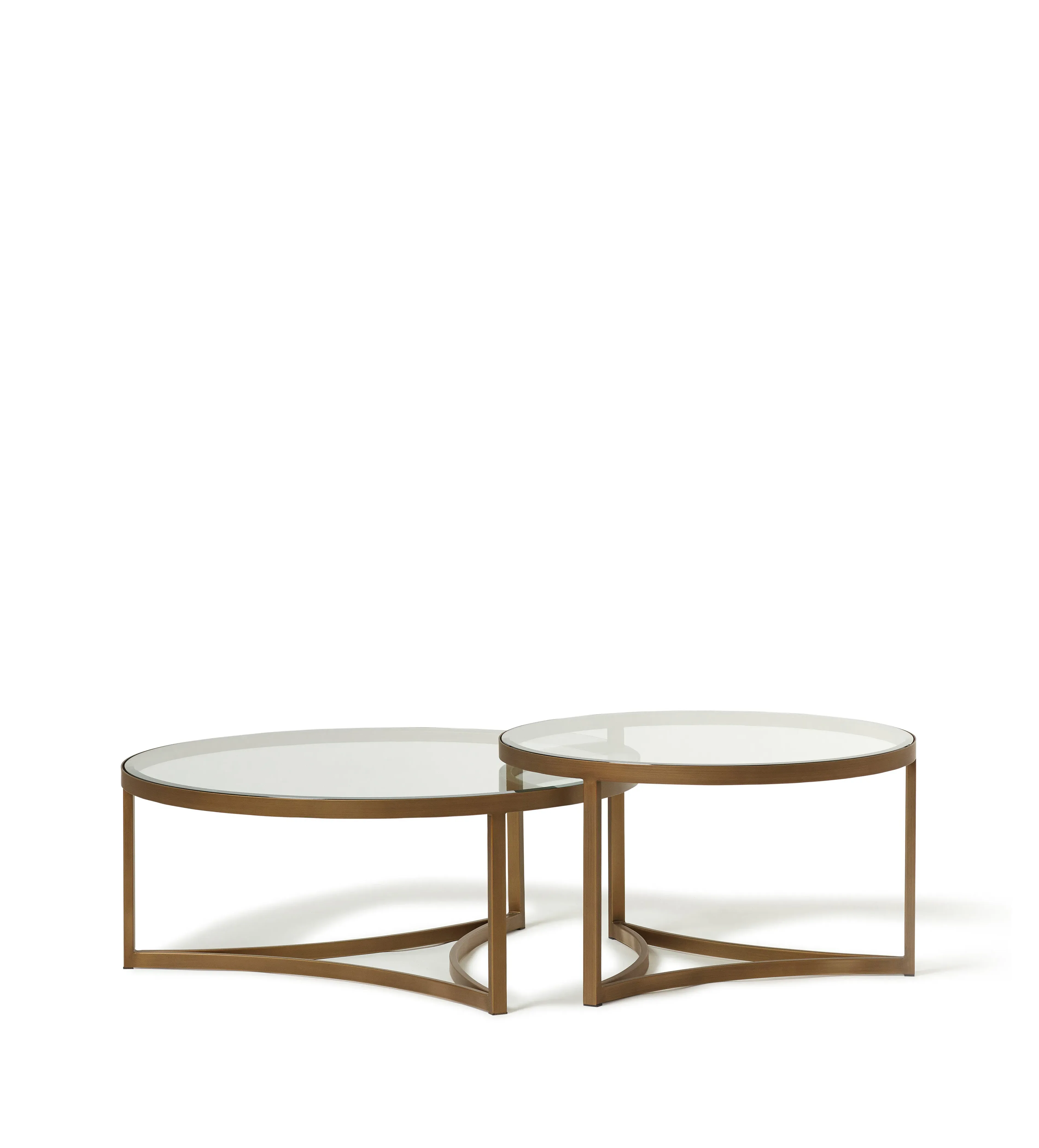 Round Coffee Table Set - Bronze, Glass image
