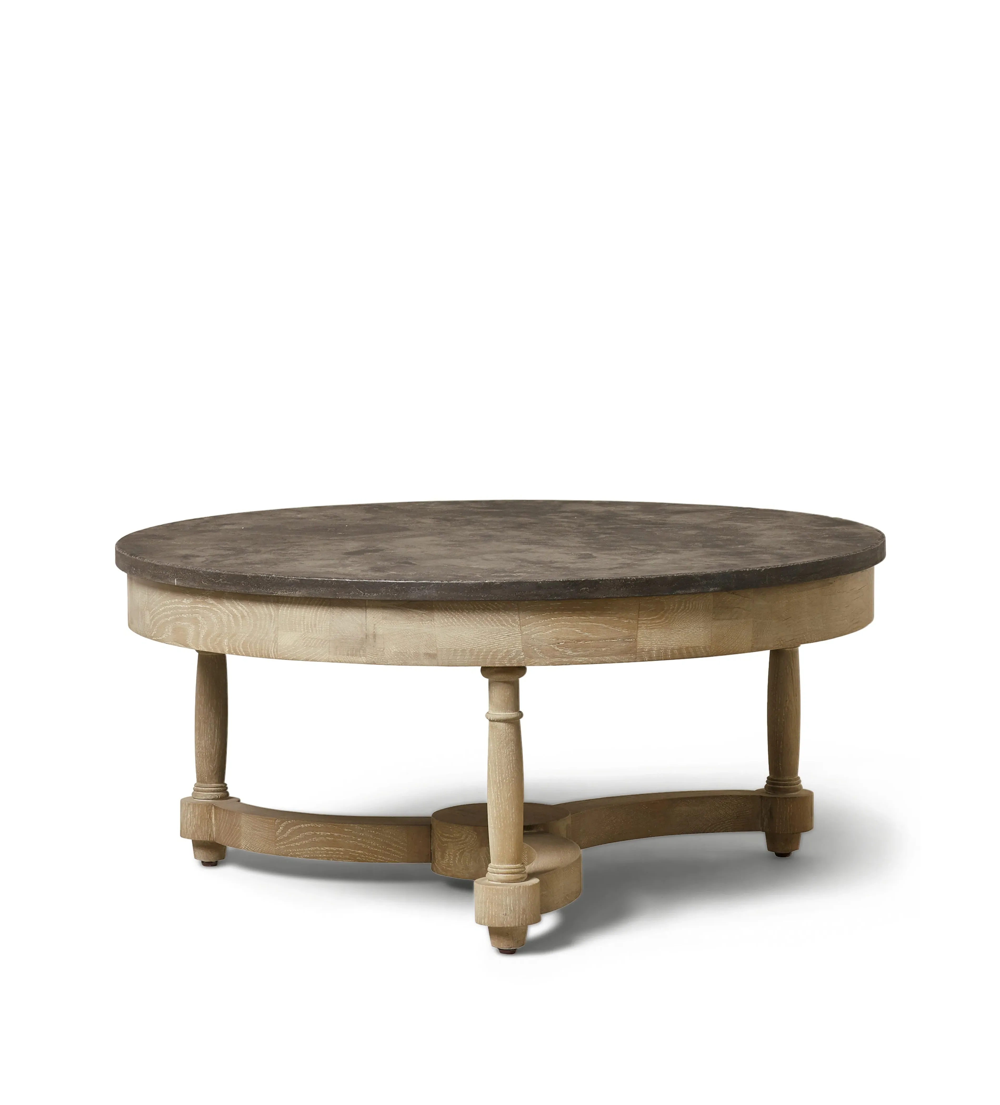 Round Coffee Table with Column Base - Natural, Oak image
