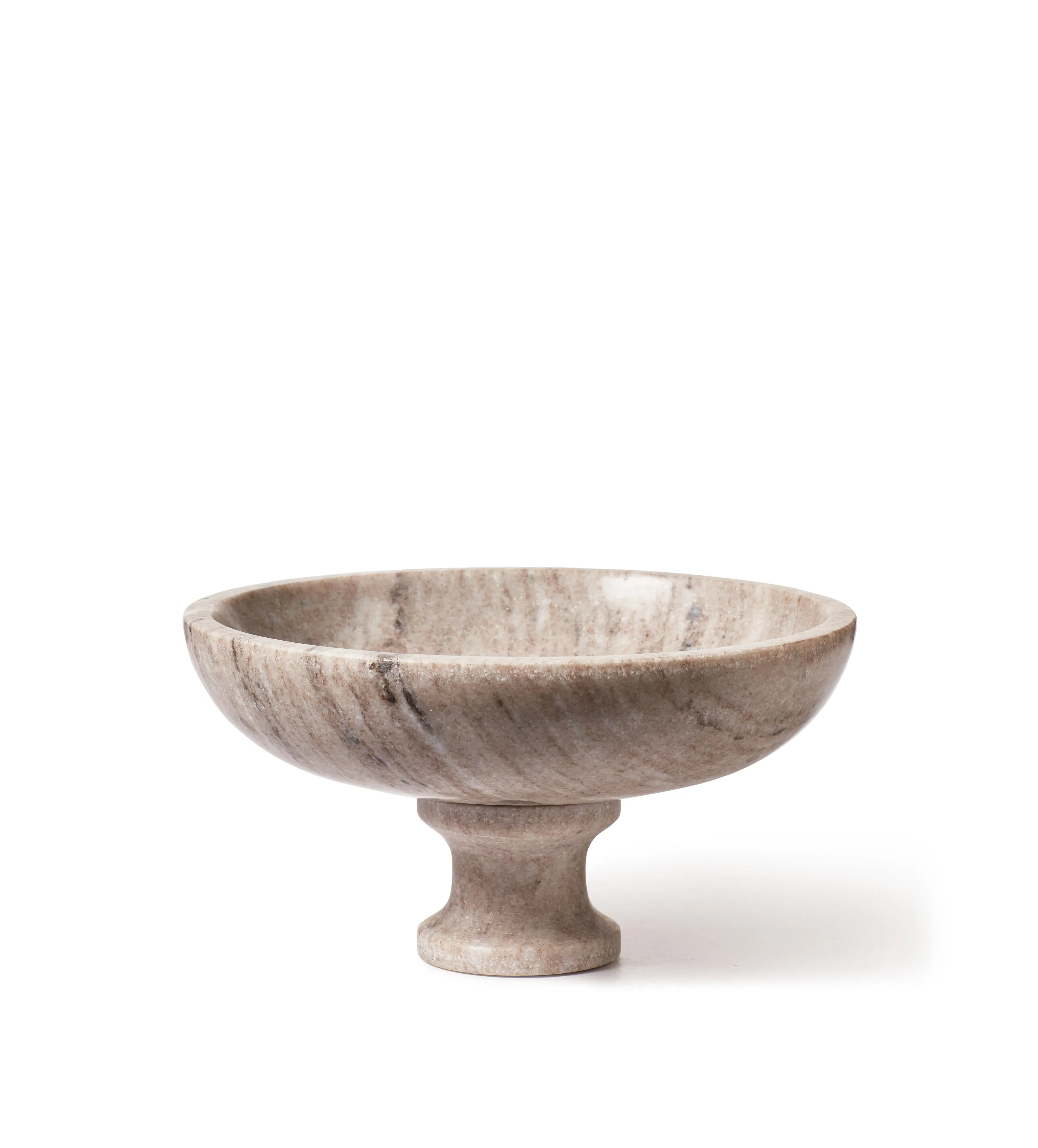 Round Decorative Bowl - Pale Grey, Marble image