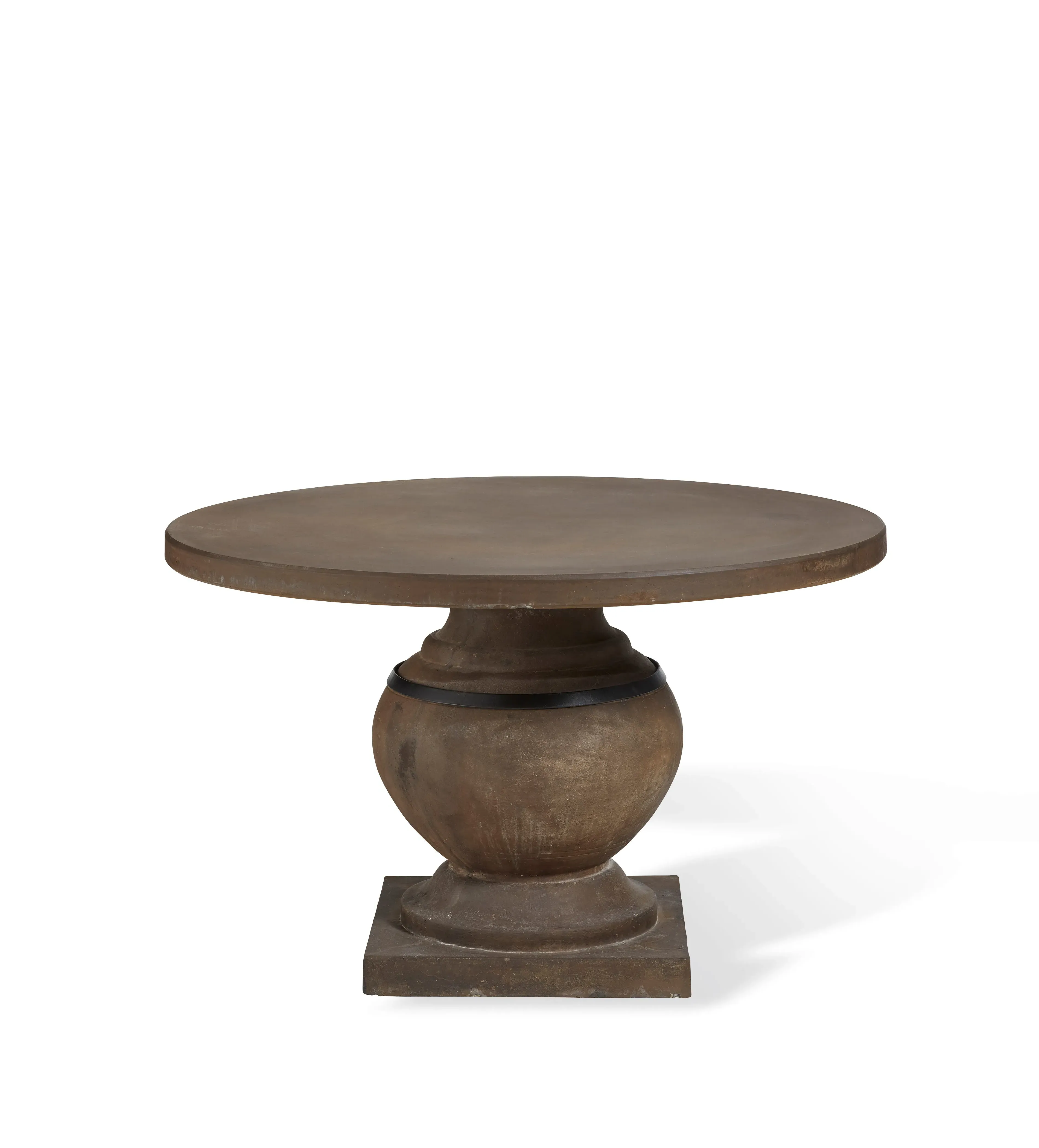 Round Dining Table with Pedestal Base - Brown image