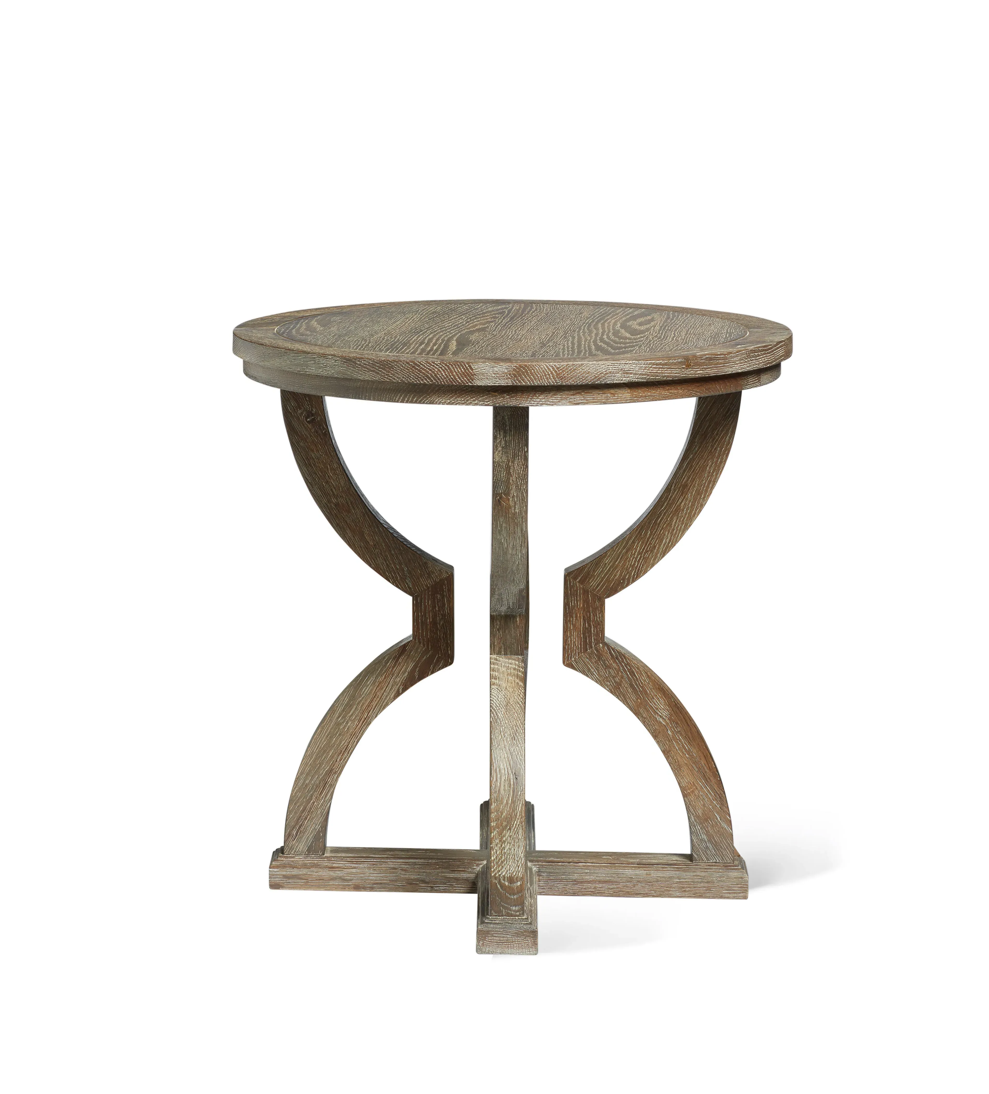 Round Side Table with Pedestal Base - Grey image