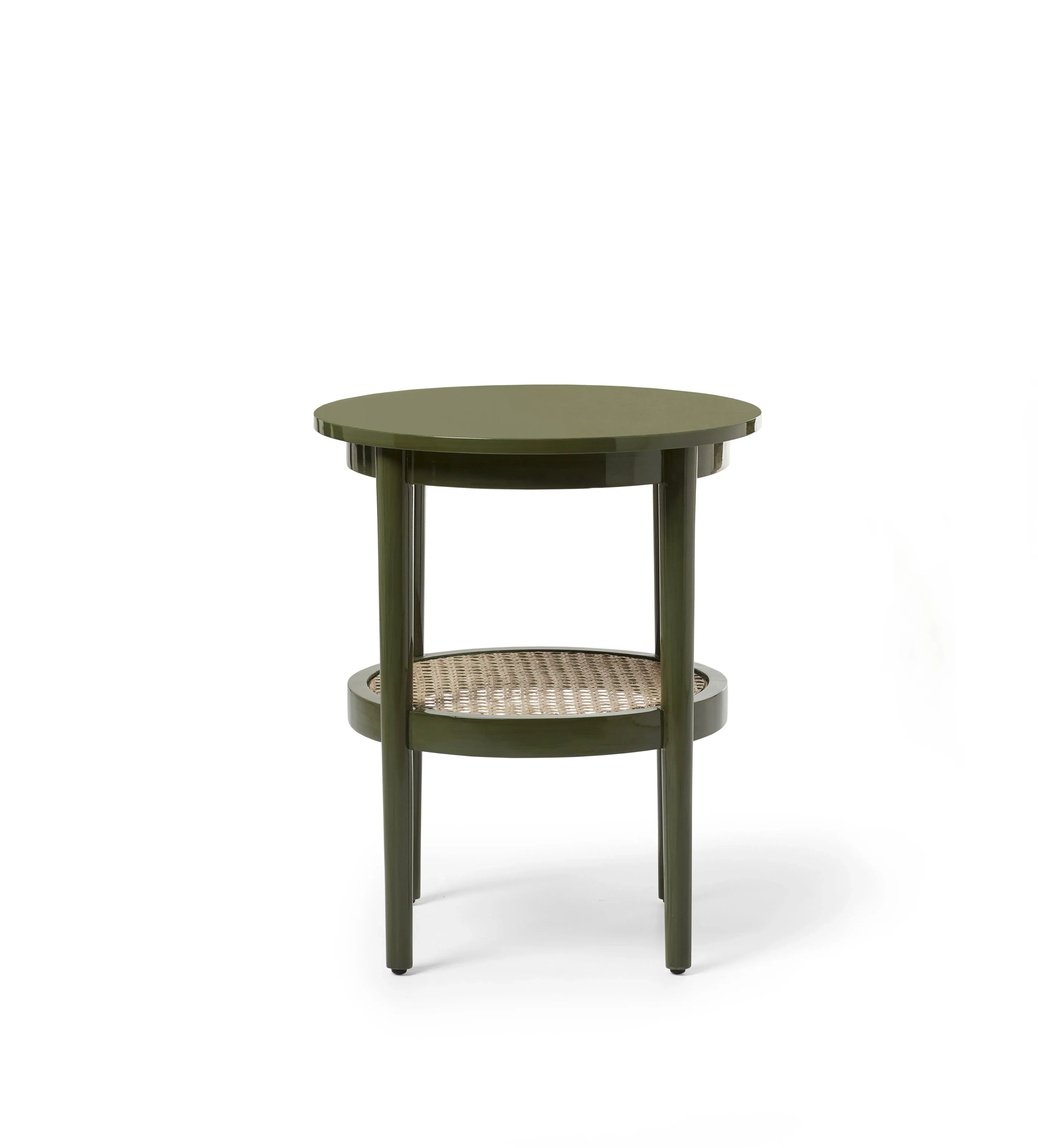 Round Side Table with Shelf - Spruce