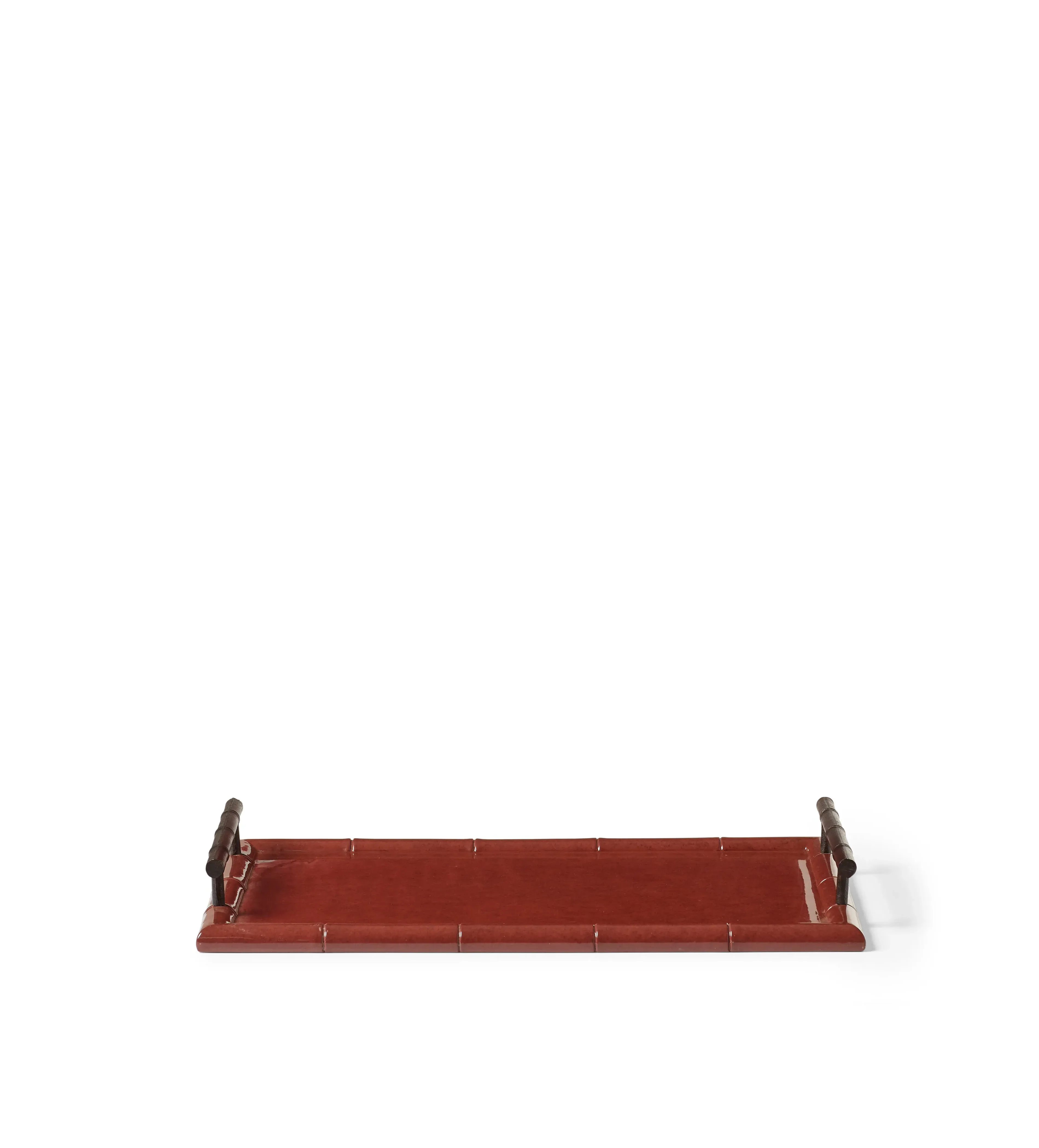Serving Tray with Handles - Earthy Red, Lacquer image