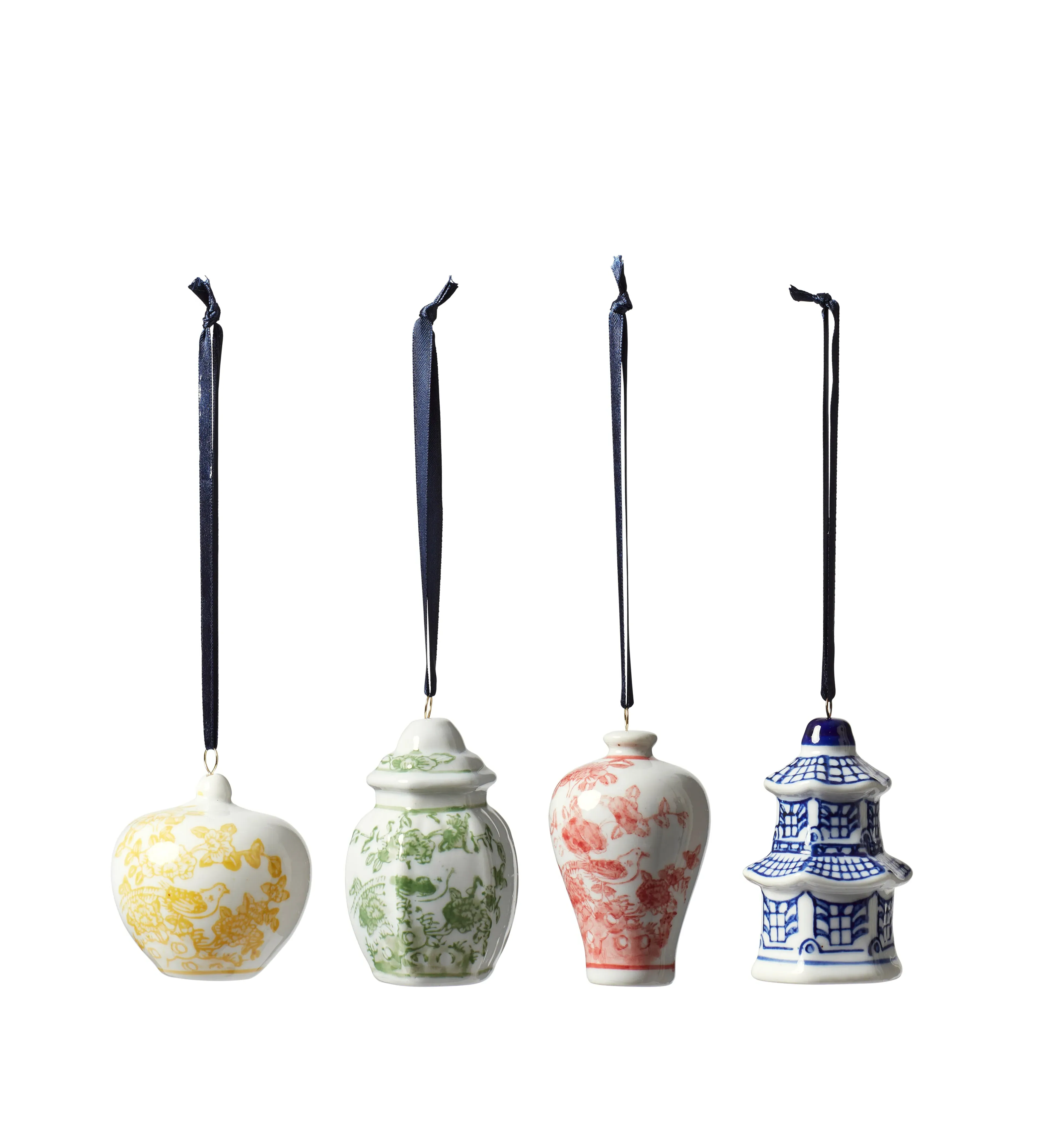 Set of 4 Hanging Ornaments - Multi, Porcelain image