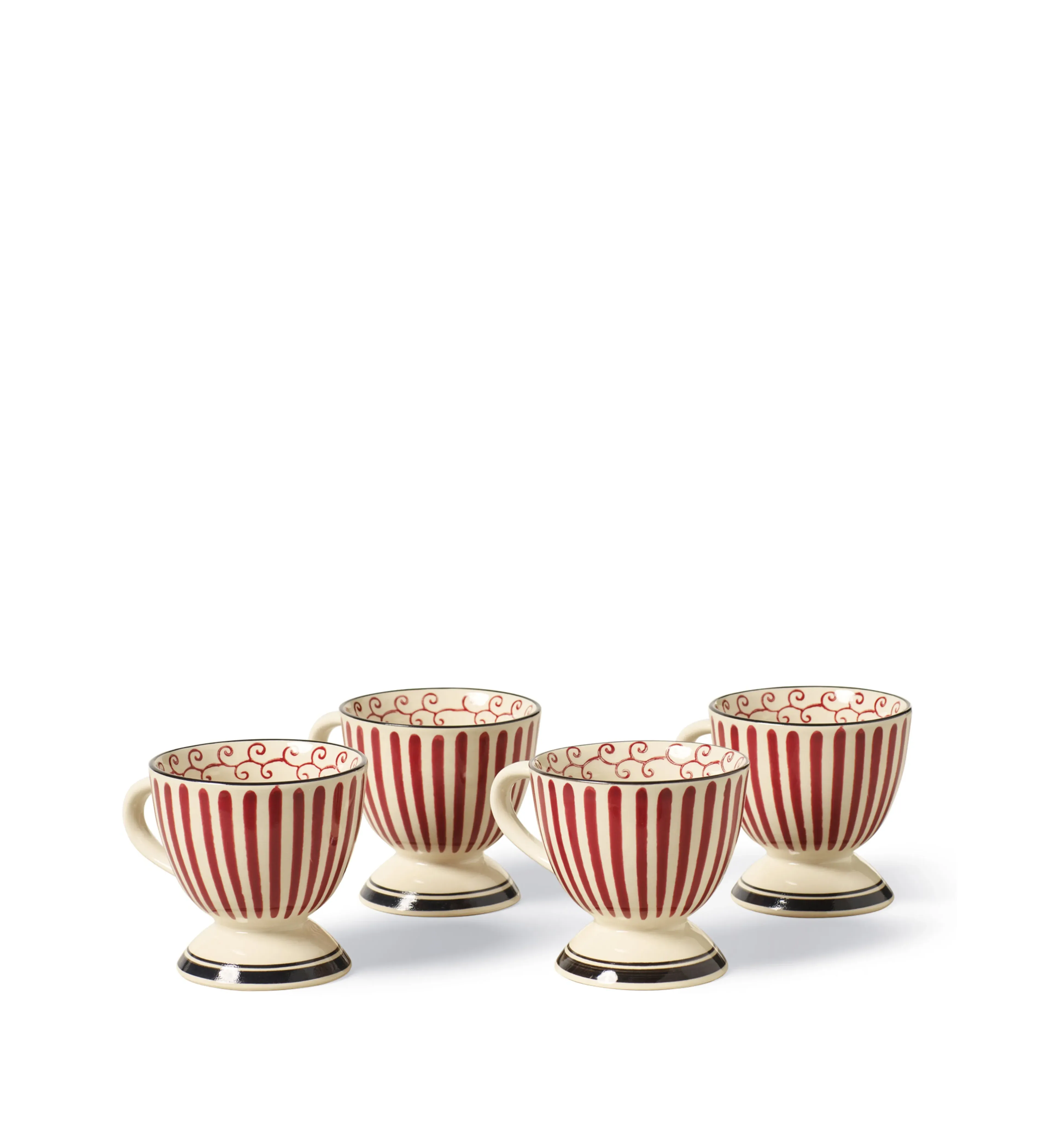 Set of 4 Mugs Hand-Painted - Cochineal, China image