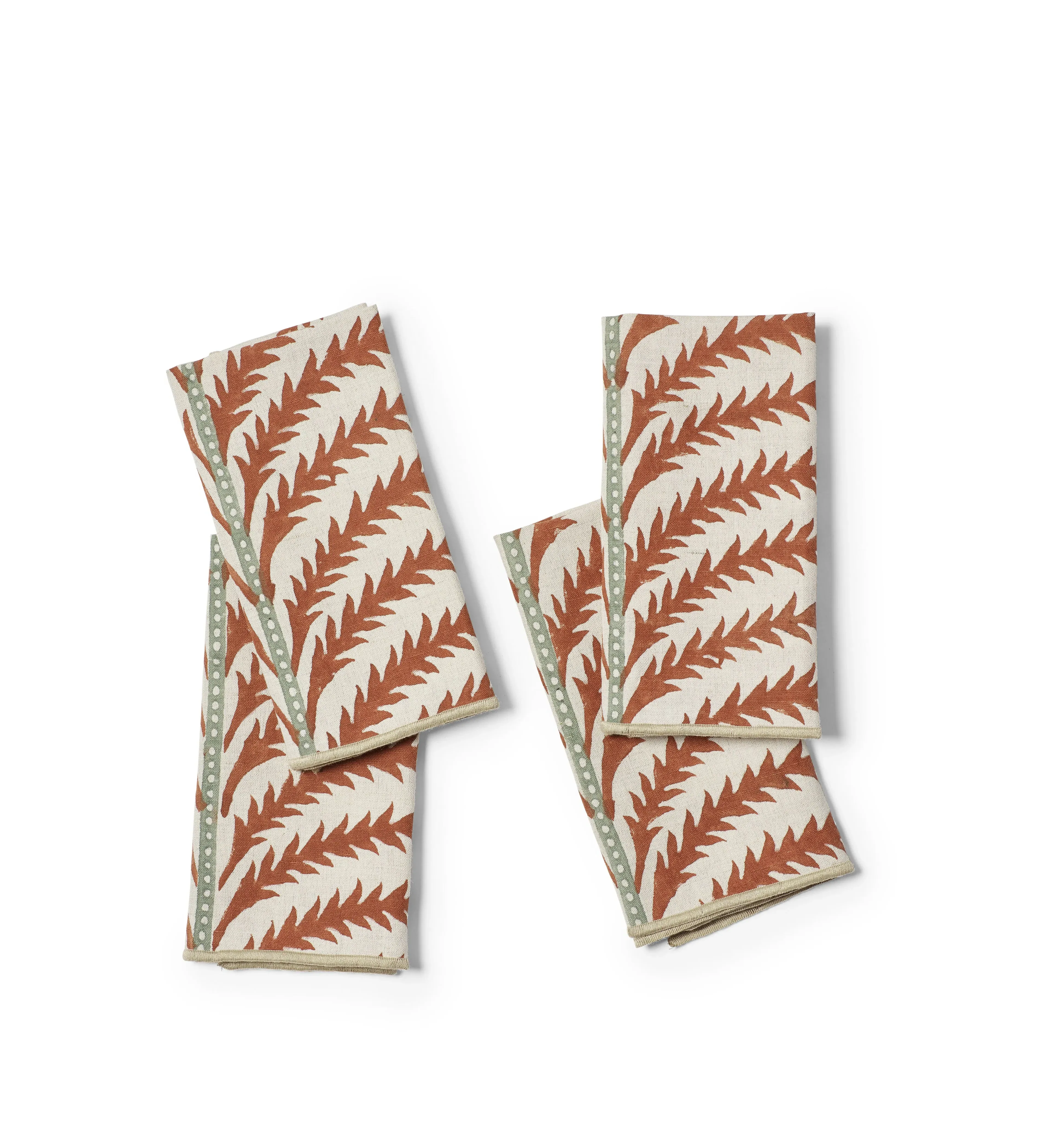 Set of 4 Napkins Palm Print - Earthy Red, Cotton image