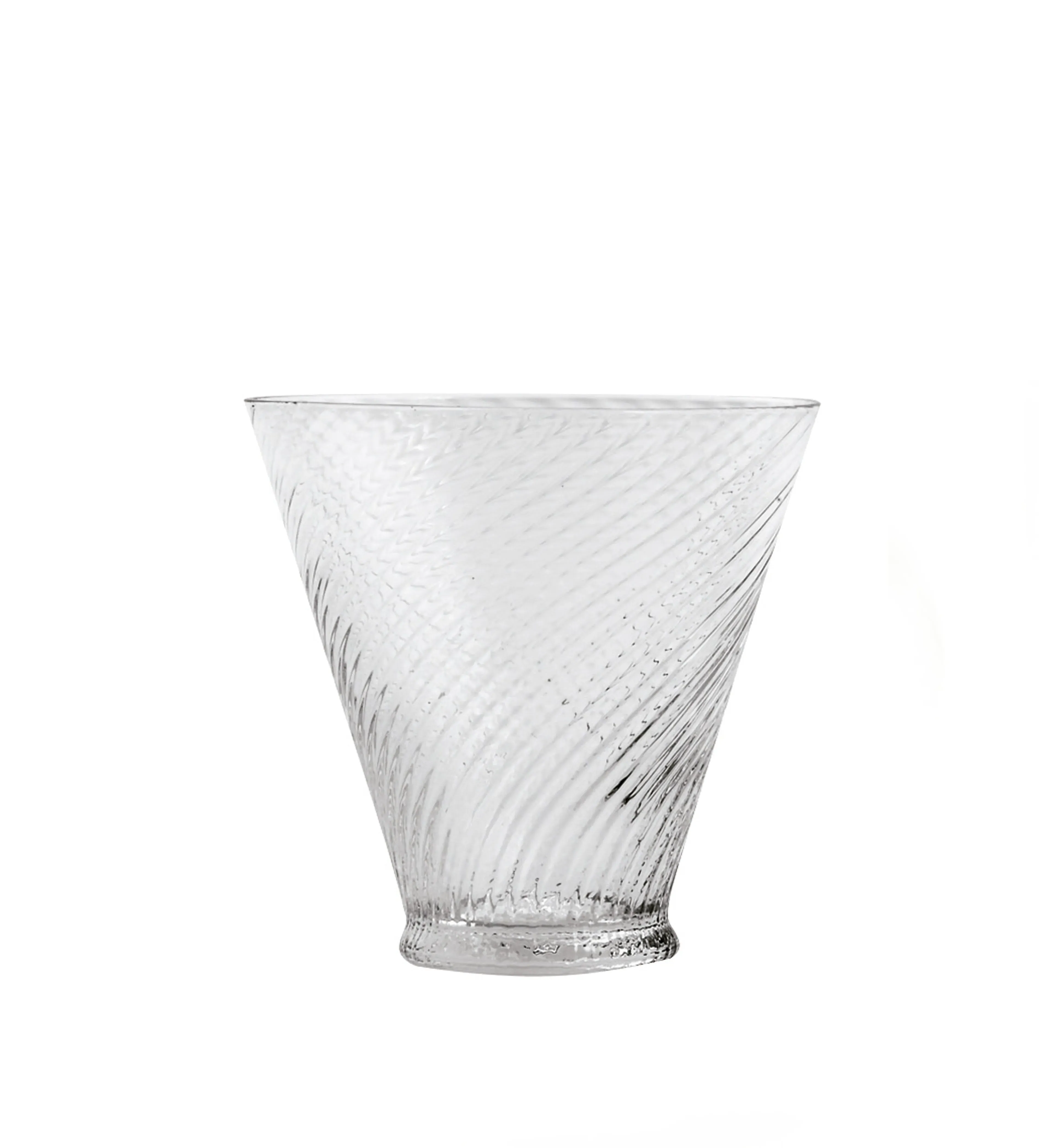 Short Glass Tumblers Set of 4 - Clear, Twisted image