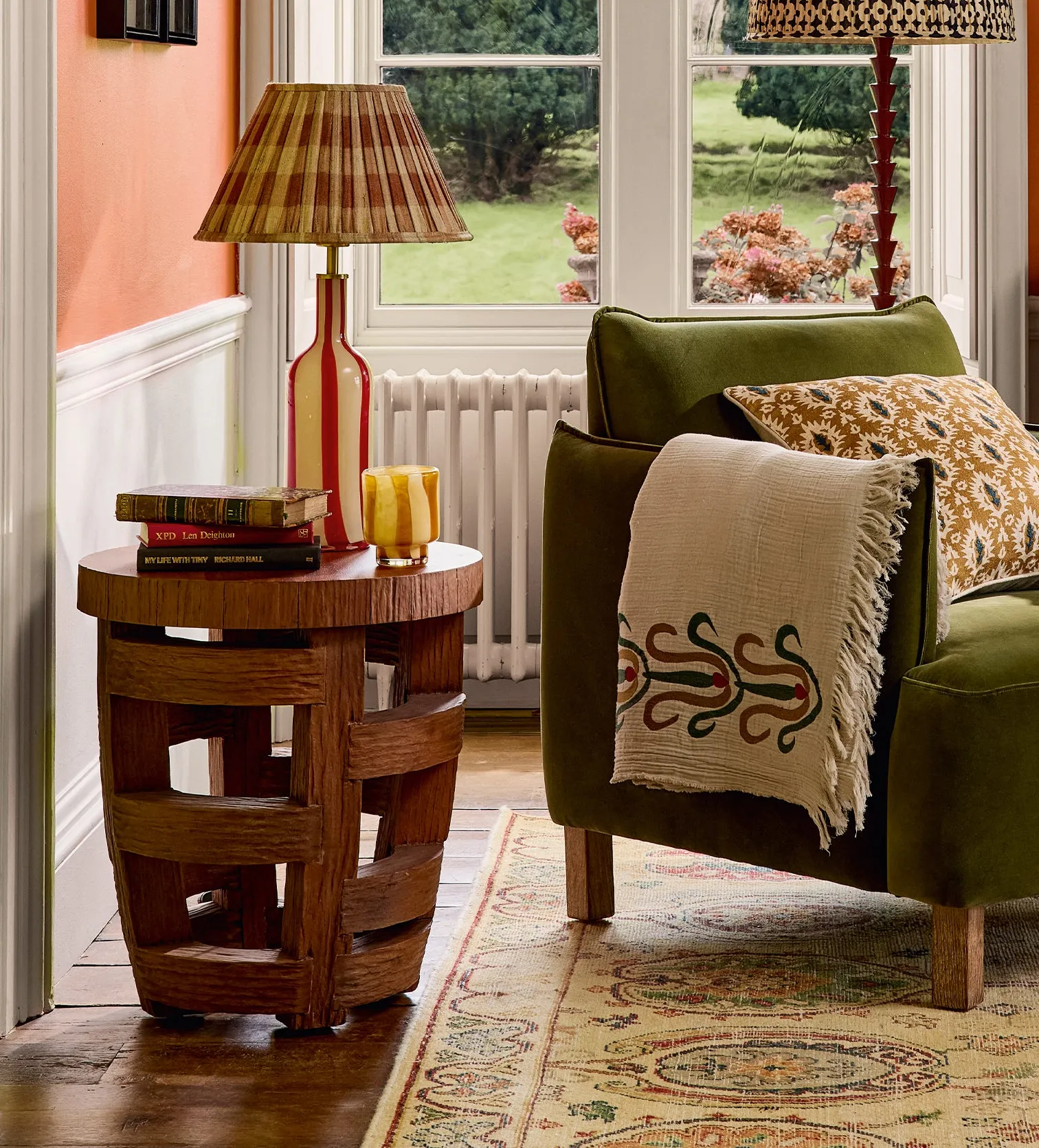 Side Table with Ladder Design - Auburn, Wood