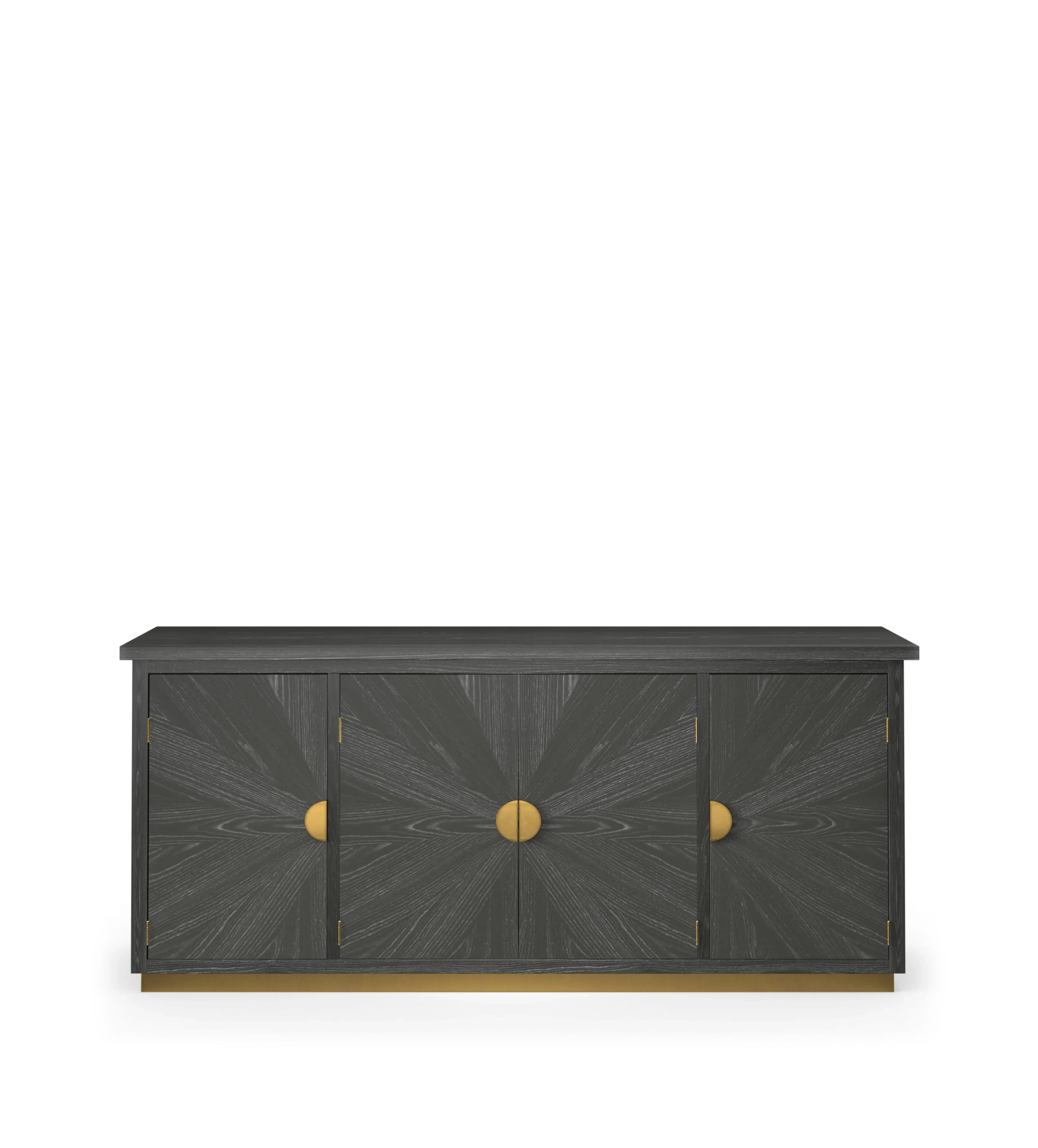 Sideboard with Brass Plinth - Black, Oak image