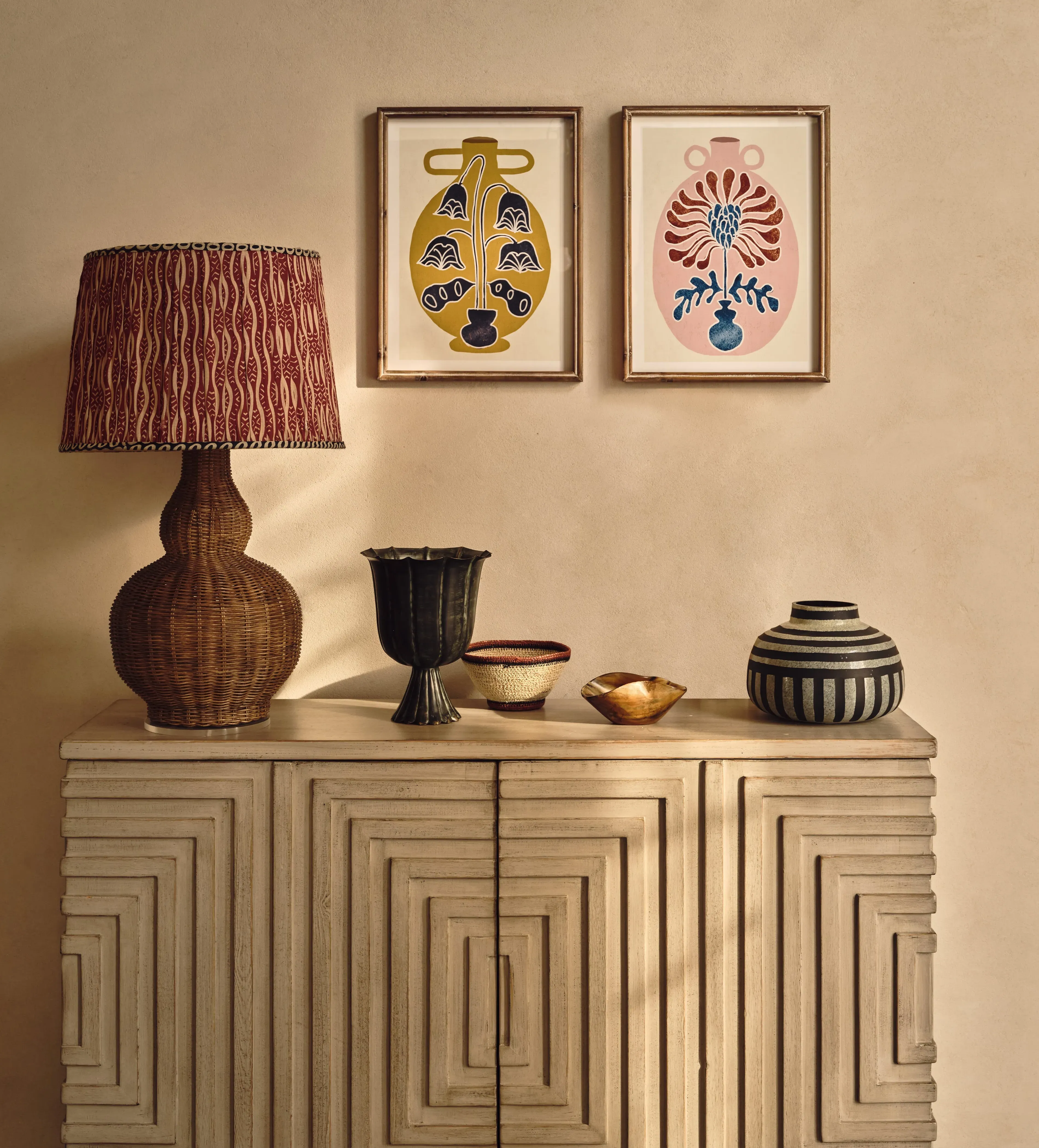 Sideboard with Storage - Washed Grey, Wood