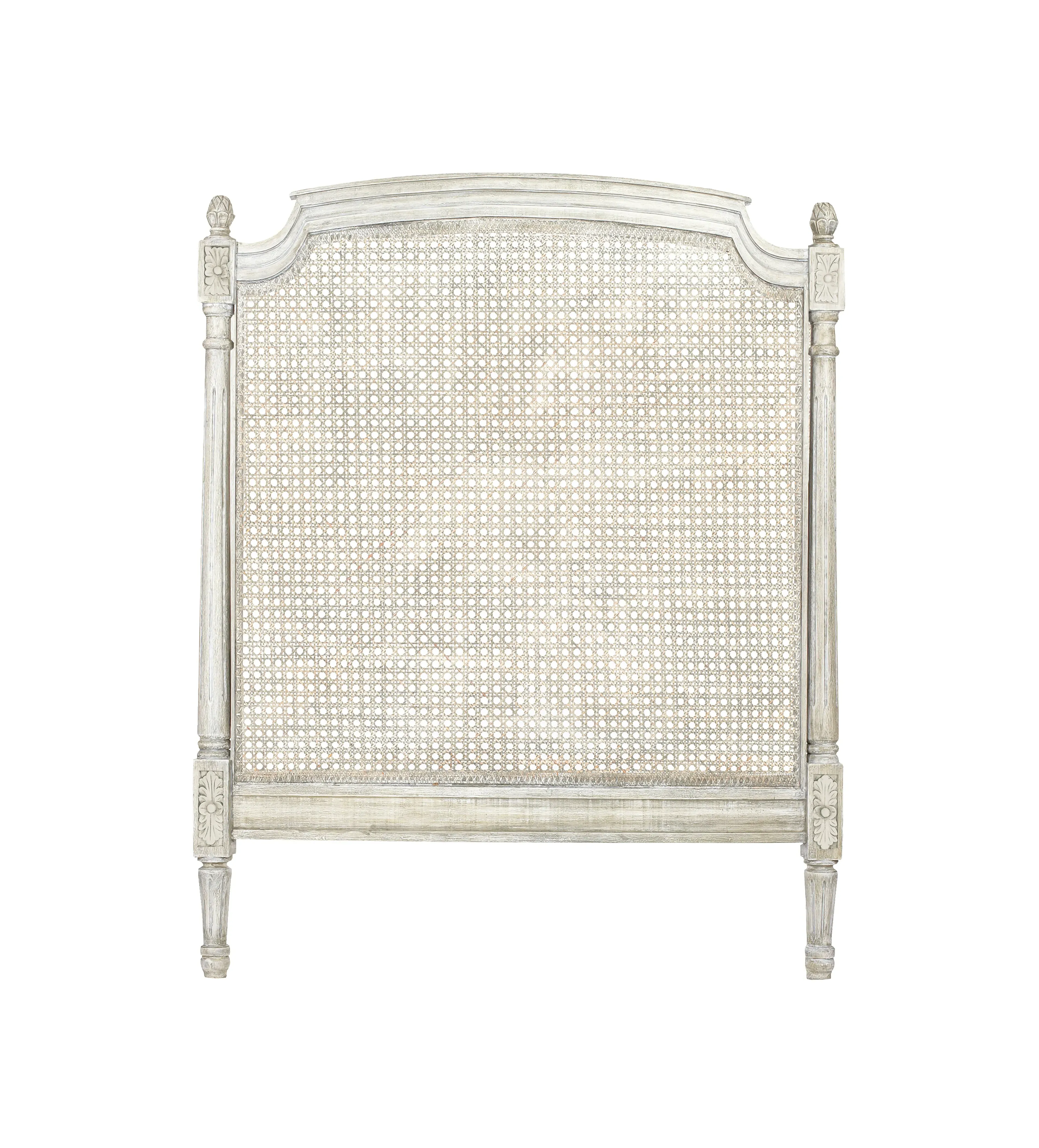 Single Headboard Carved & Caned - Flannel Grey image