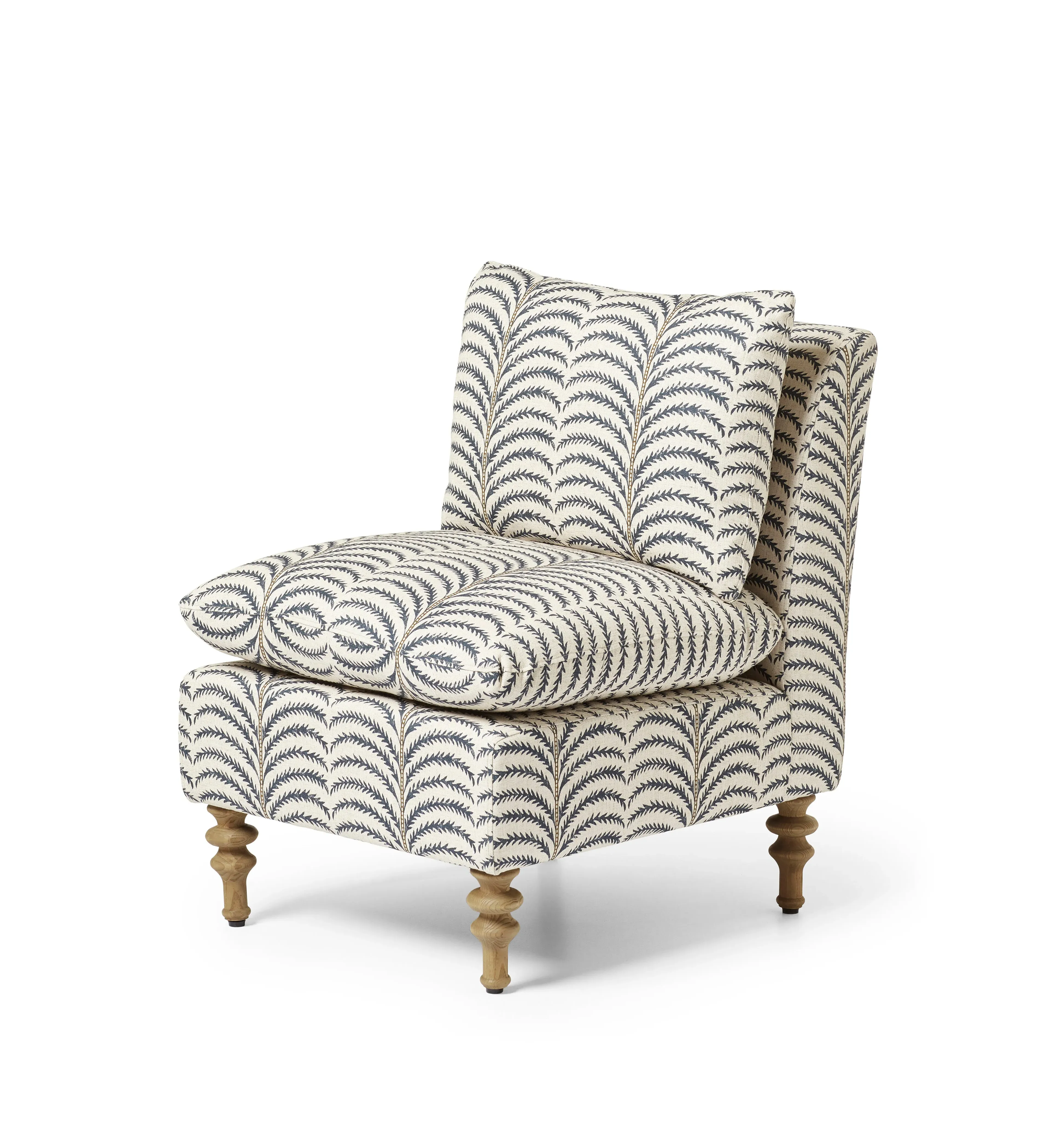 Slipper Chair with Removable Covers - Blue, Linen image