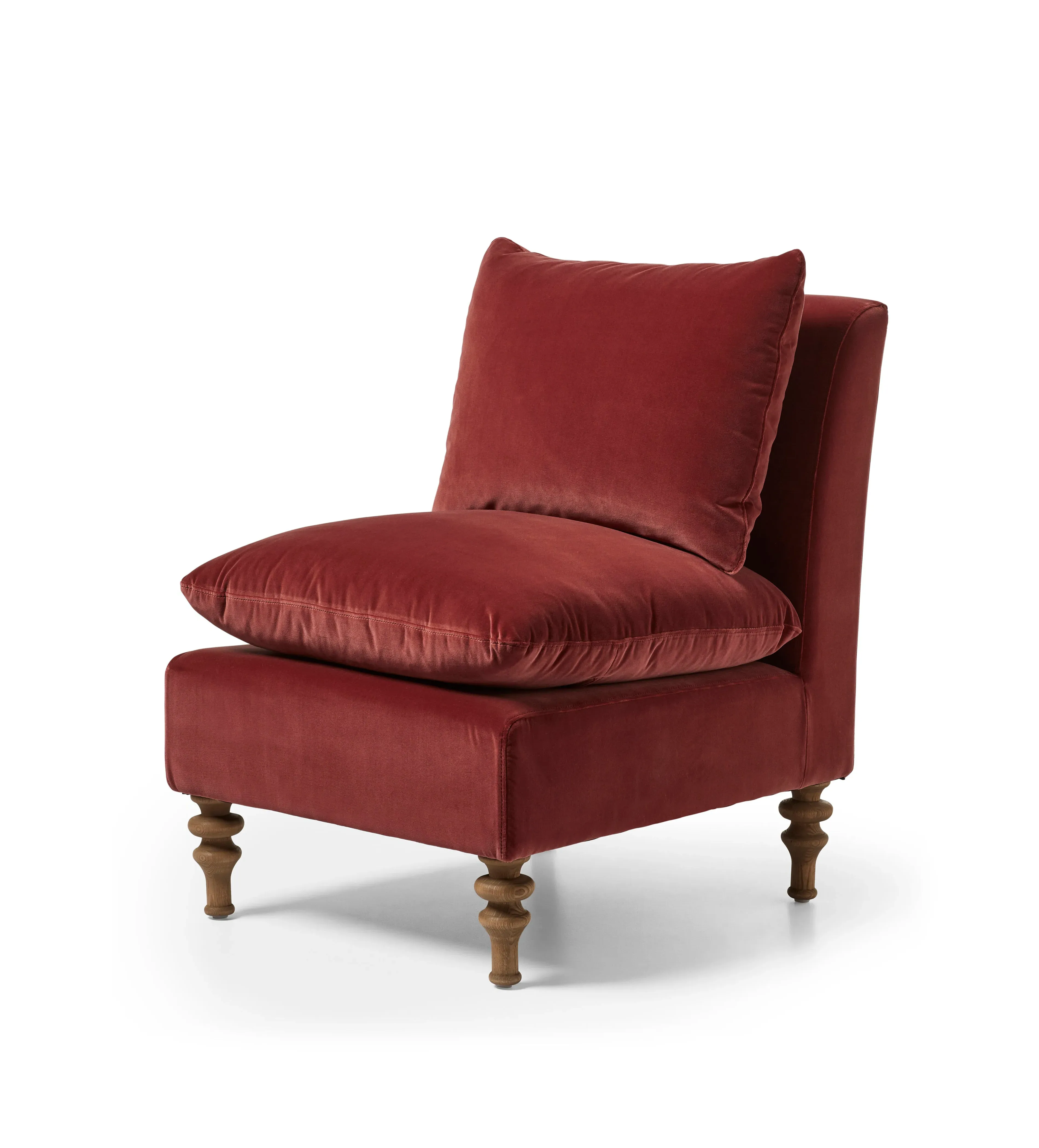 Slipper Chair with Removable Covers - Orange, Velvet