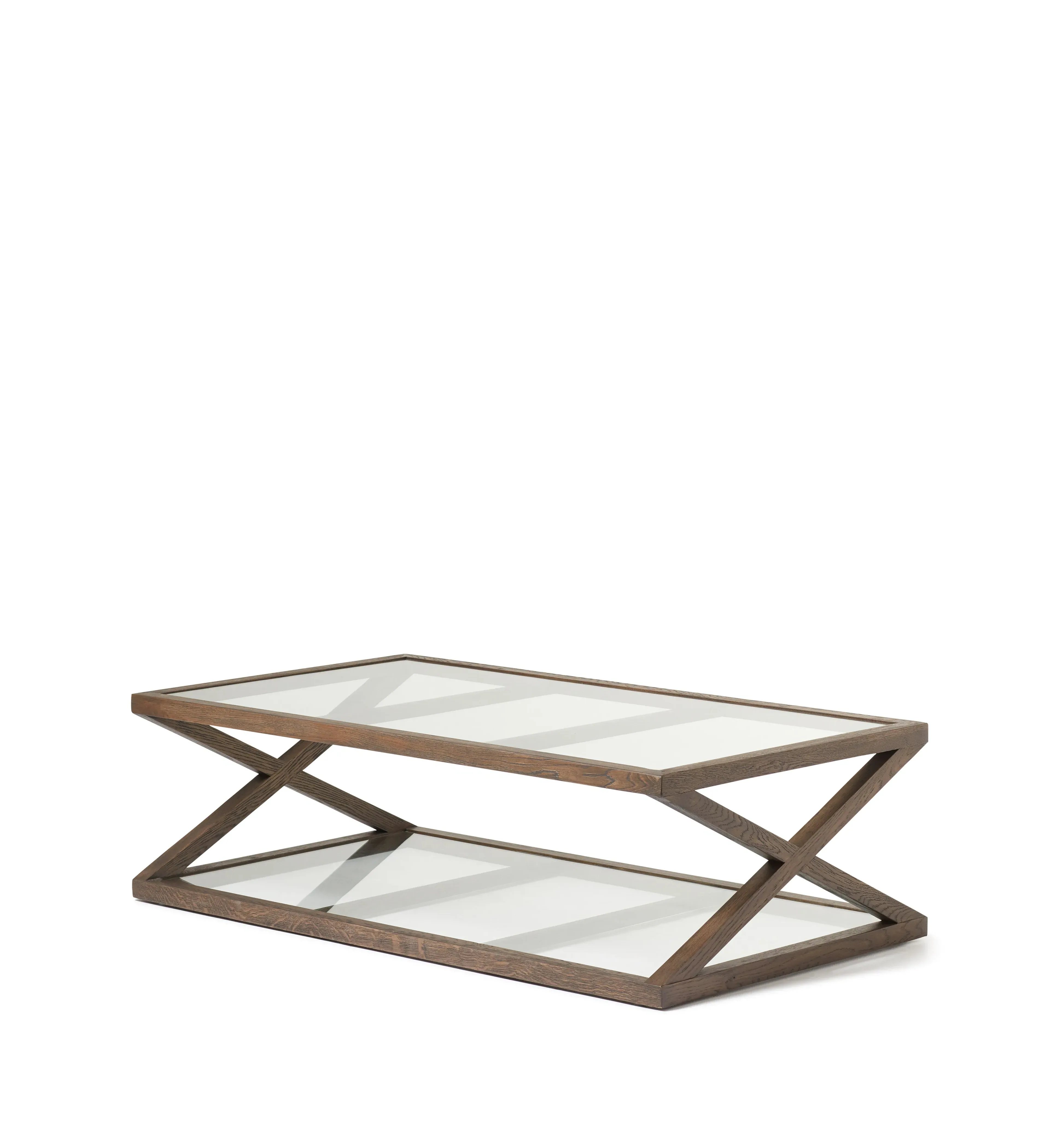 Small Coffee Table with Glass Top - Espresso, Oak image