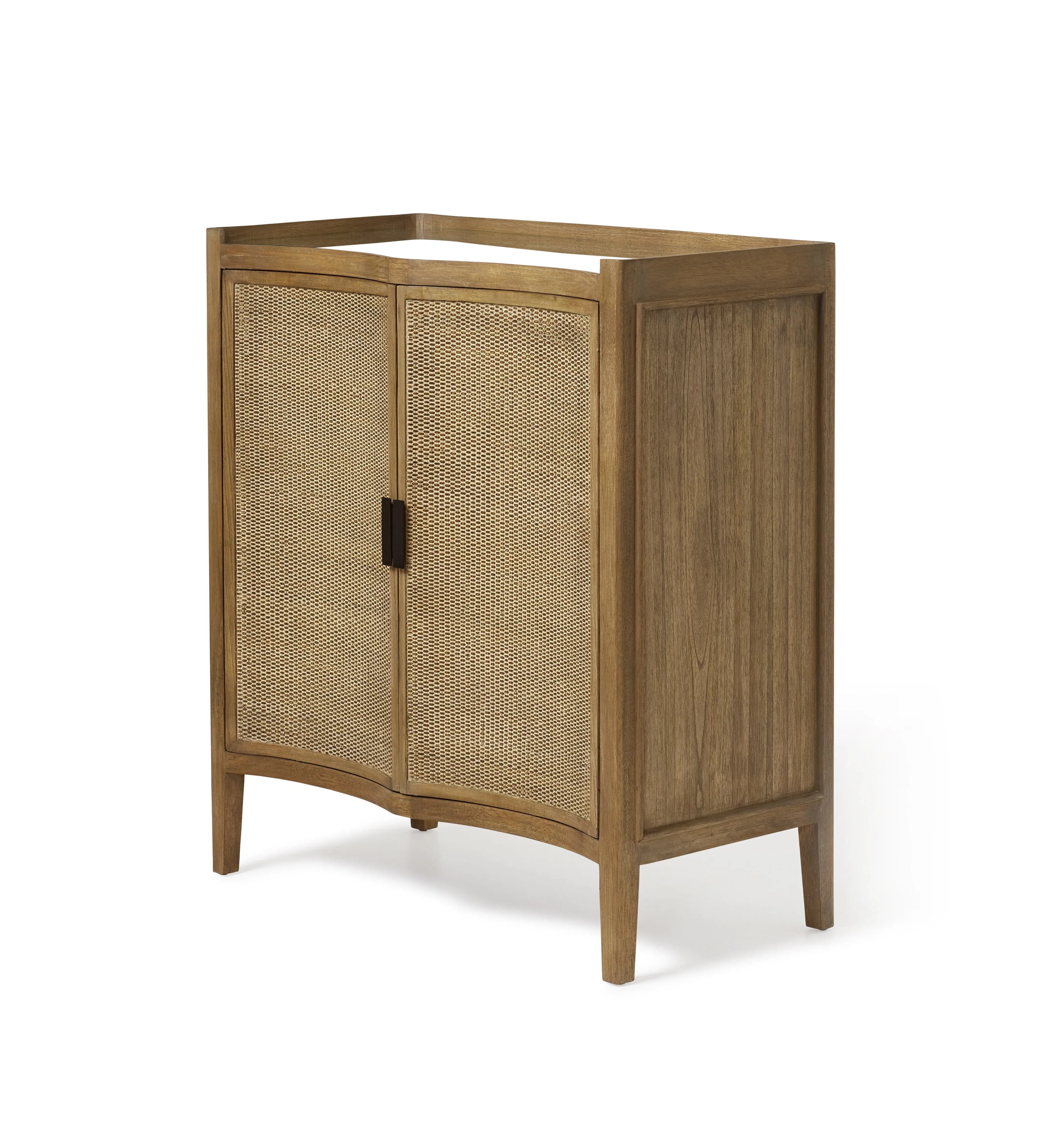 Small Drinks Cabinet with Rattan - Natural Wood image
