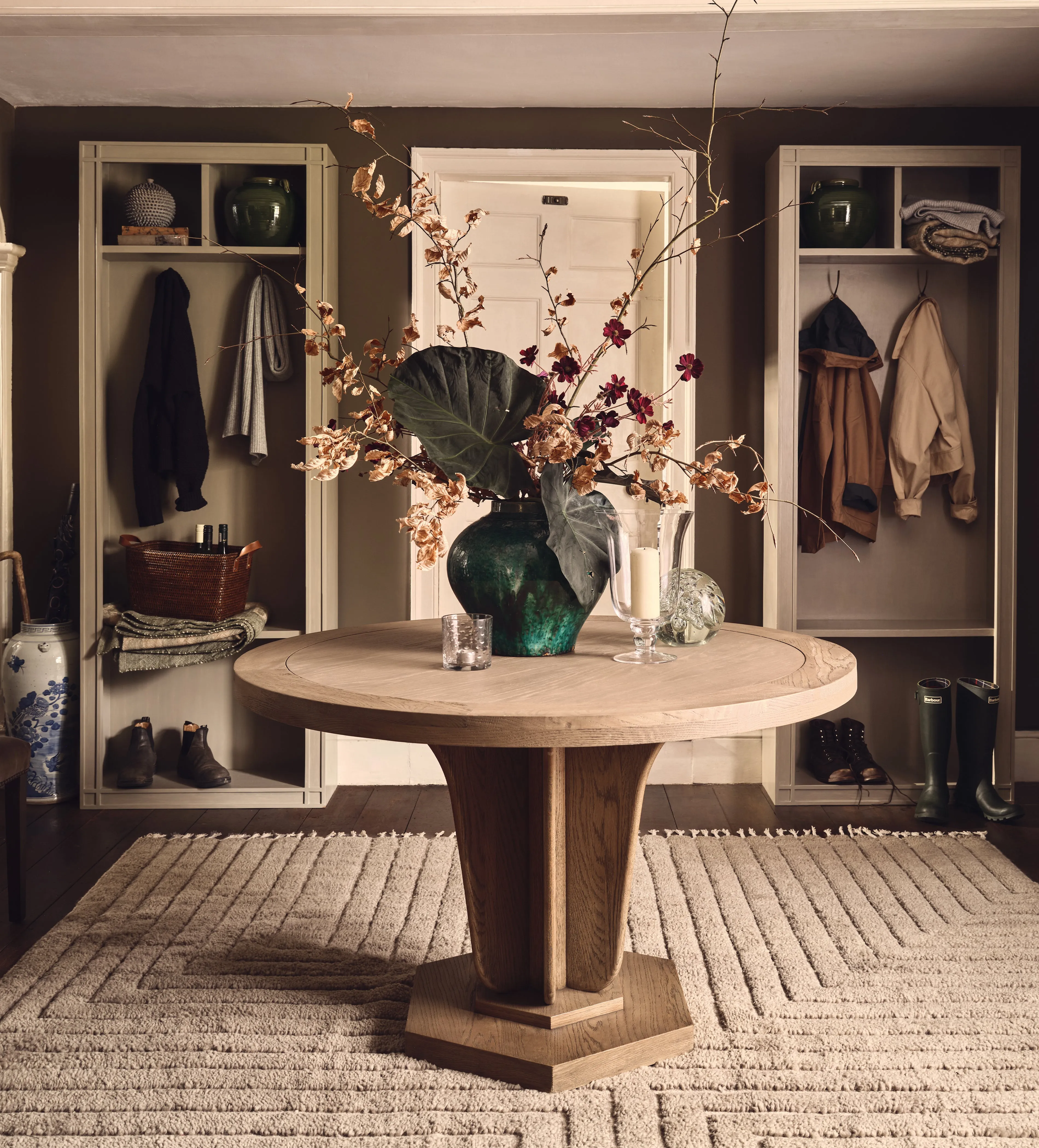 Small Round Dining Table - Weathered Oak