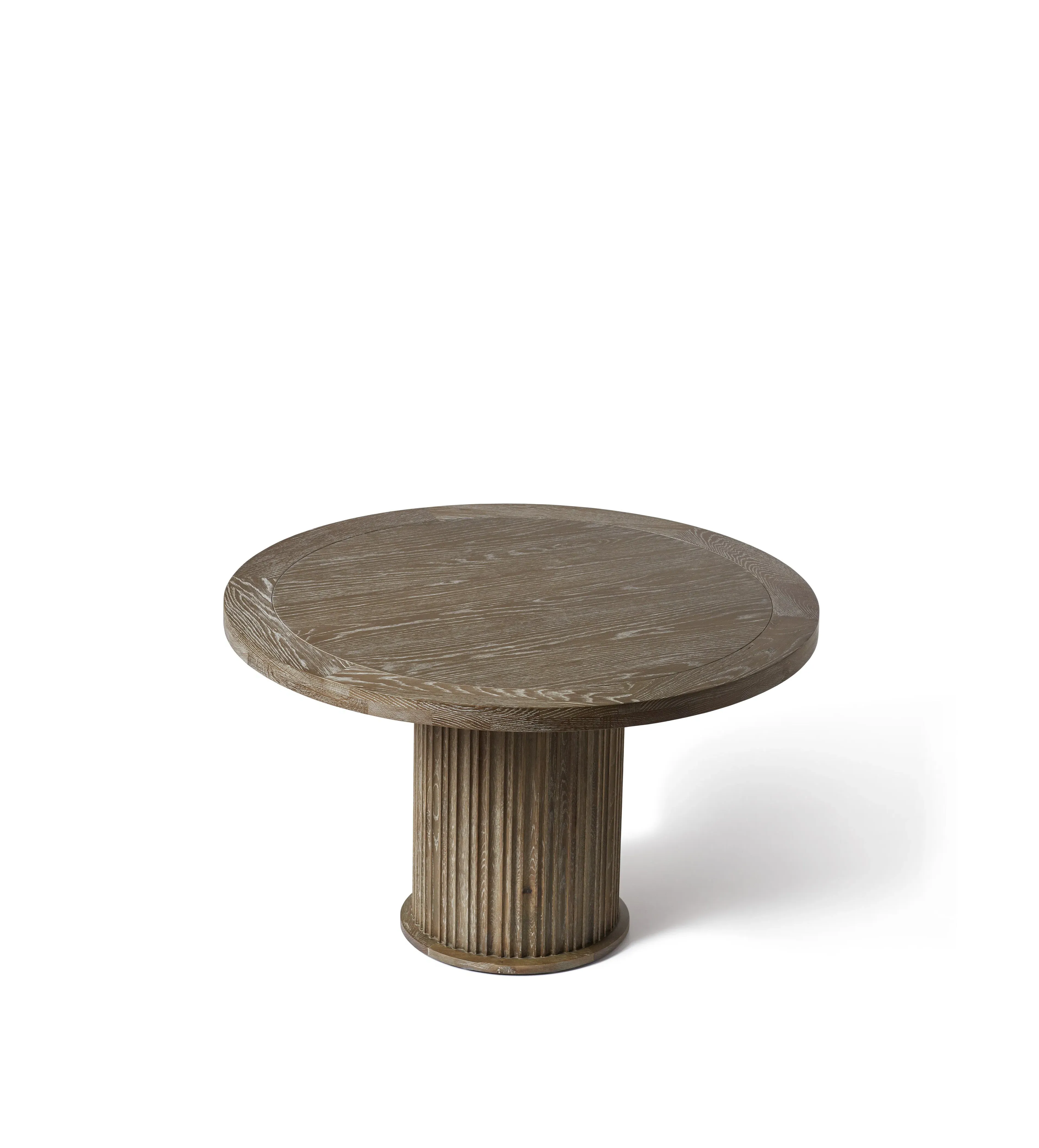 Small Round Dining Table - Weathered Oak, Oak Wood