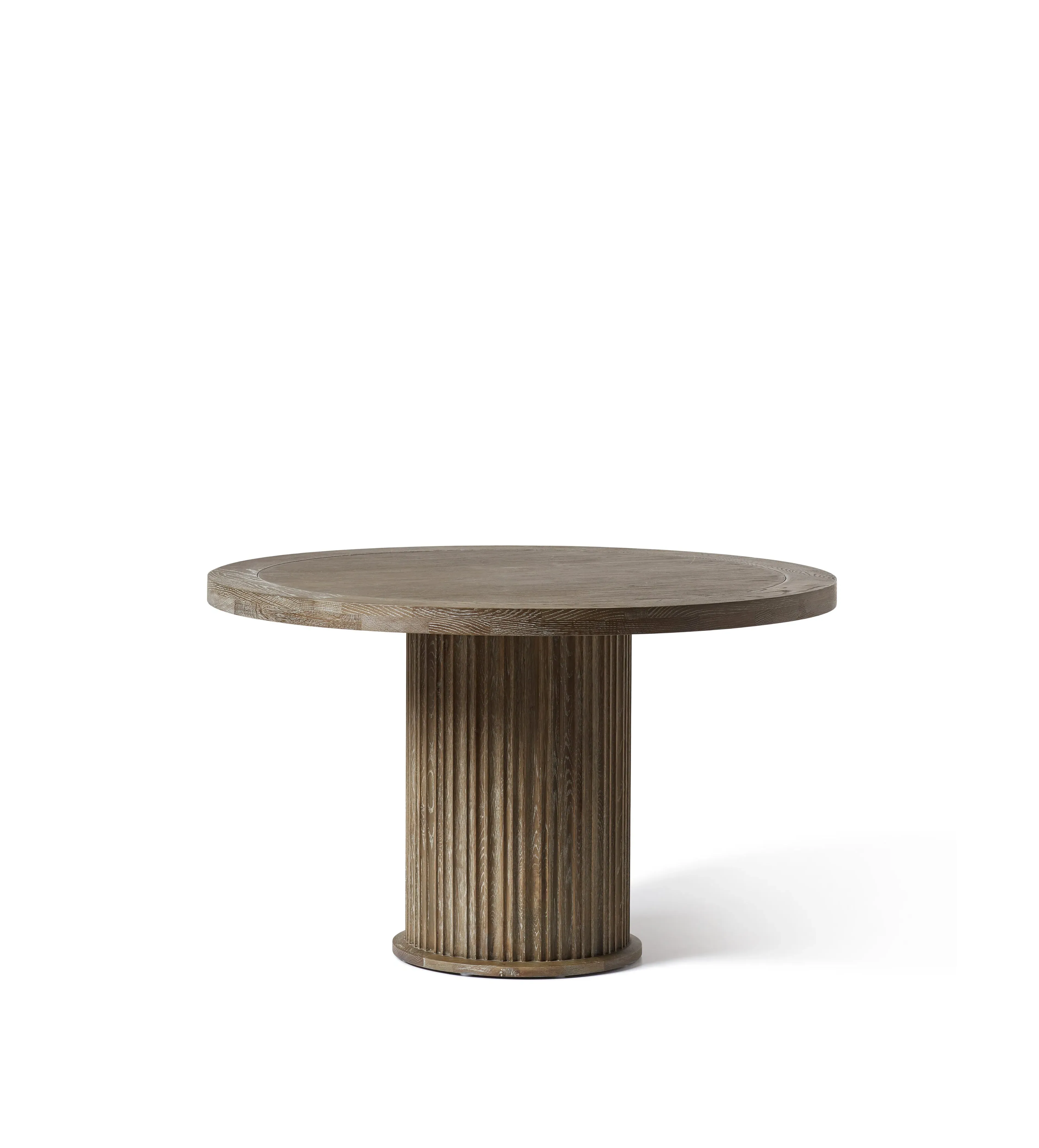 Small Round Dining Table - Weathered Oak, Oak Wood image