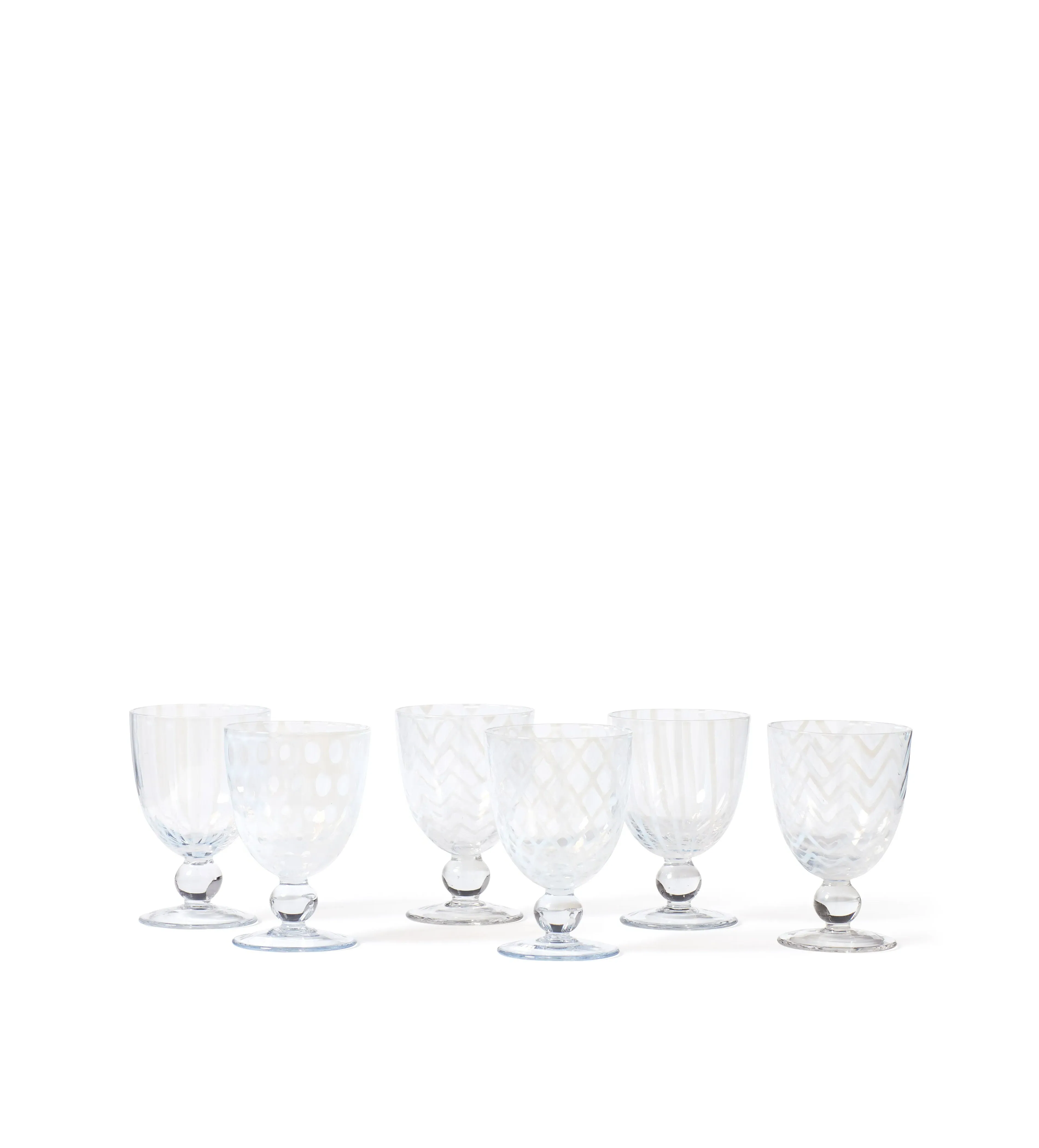 Small Wine Glasses Set of 6 - White, Glass image