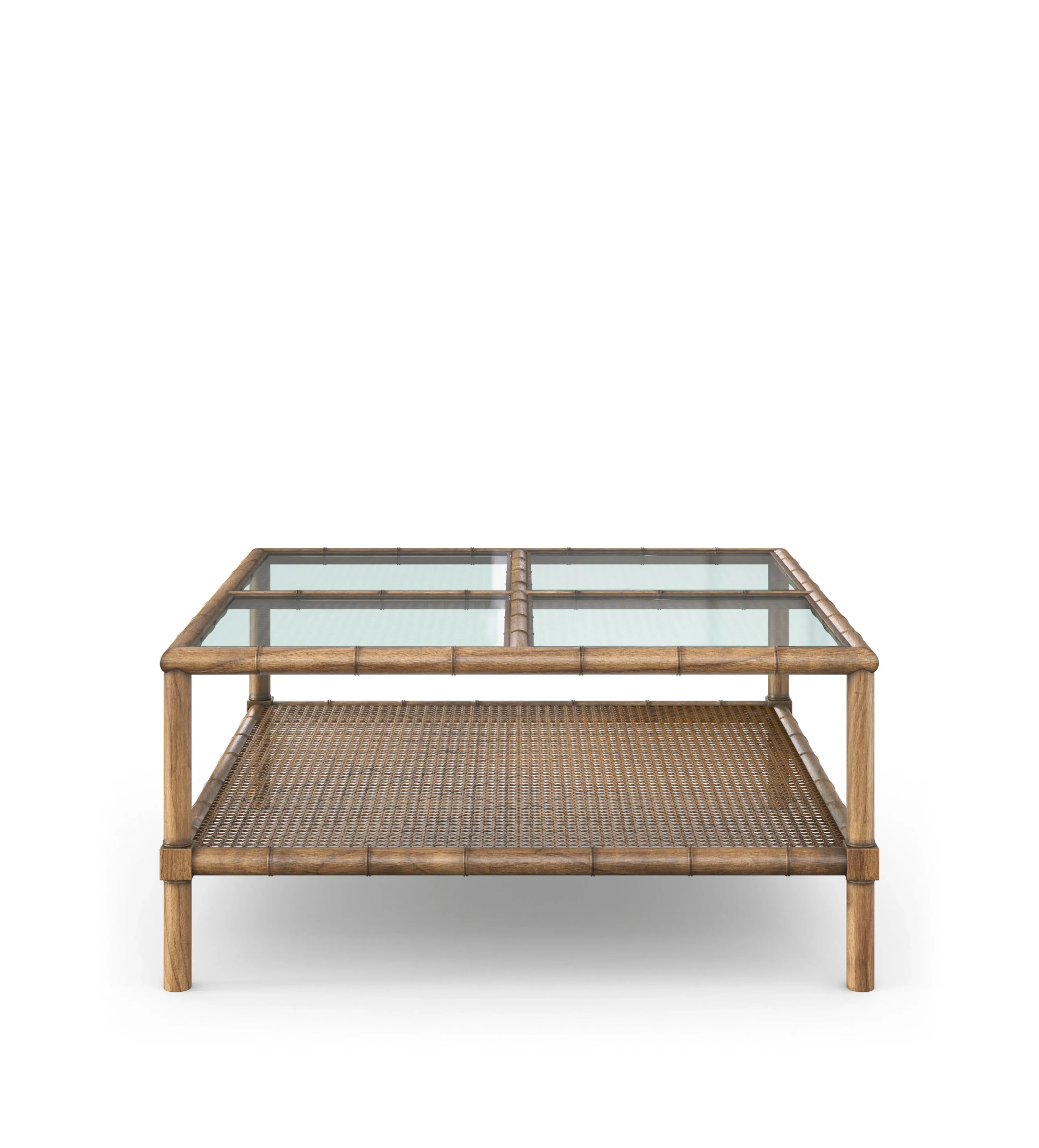 Square Coffee Table - Natural, Glass & Wood image
