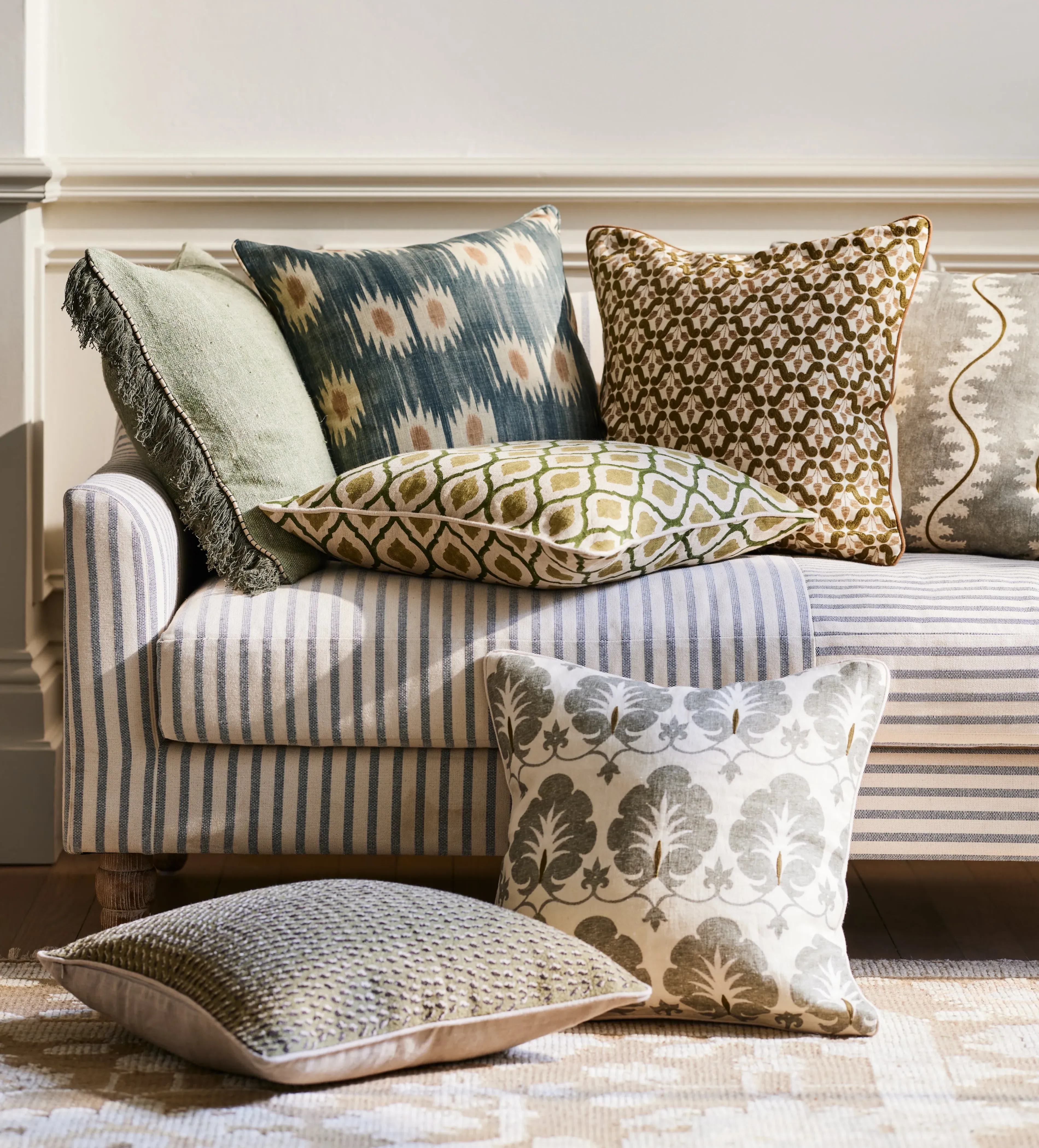 Square Cushion Cover - Dune Green, Linen