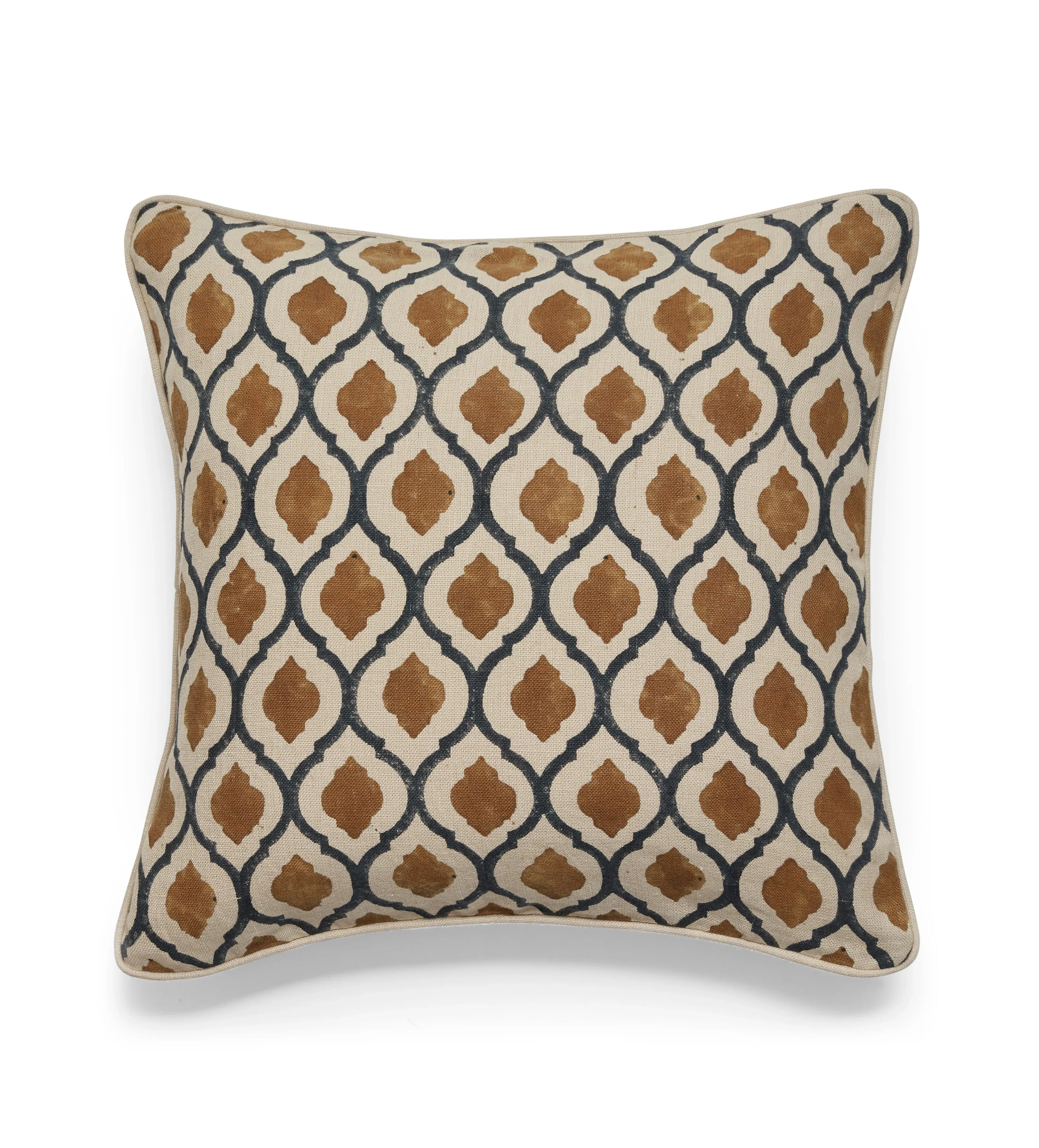 Square Cushion Cover - Washed Orange/Air Force Blue