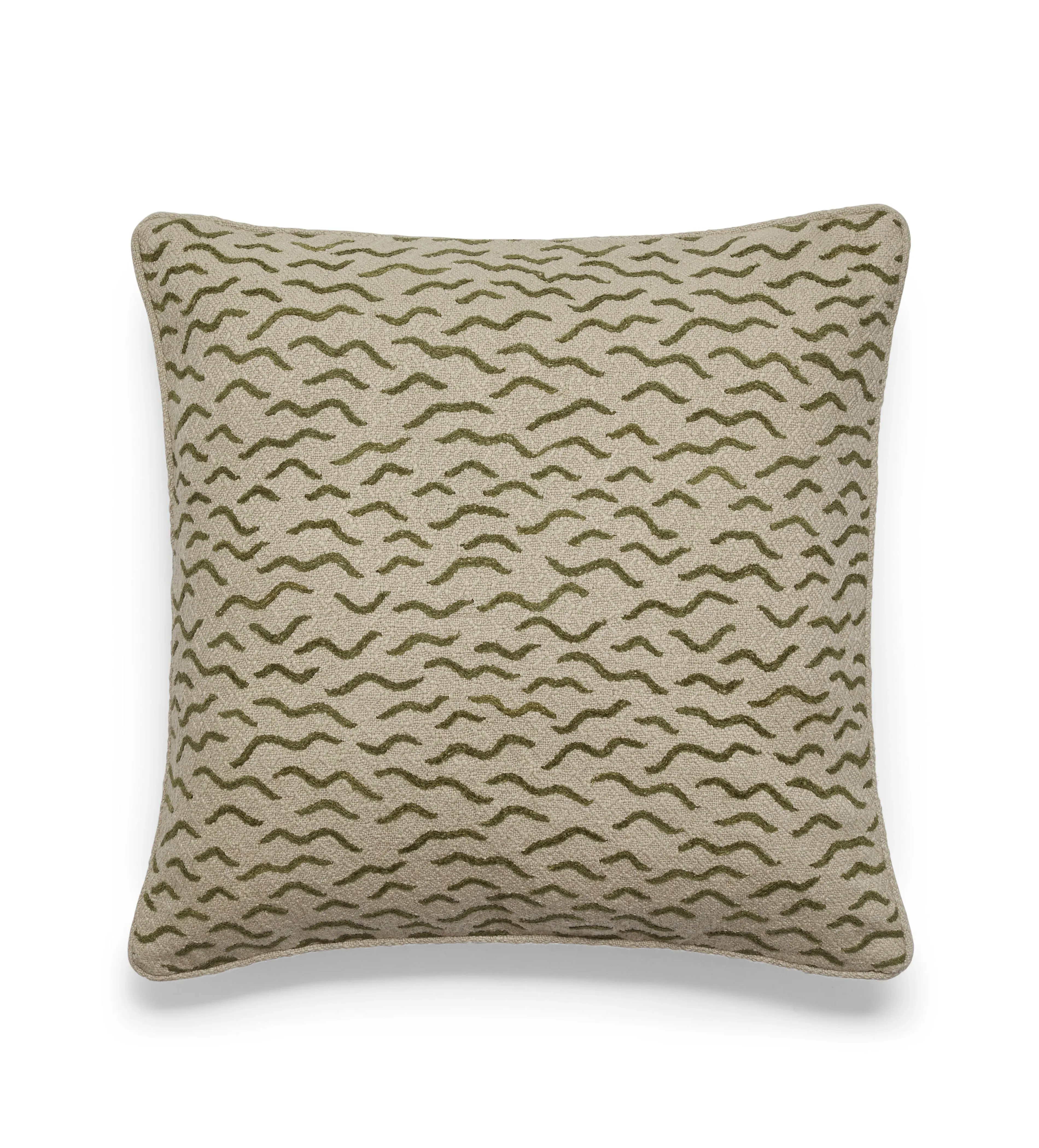 Square Cushion Cover with Embroidery - Stone
