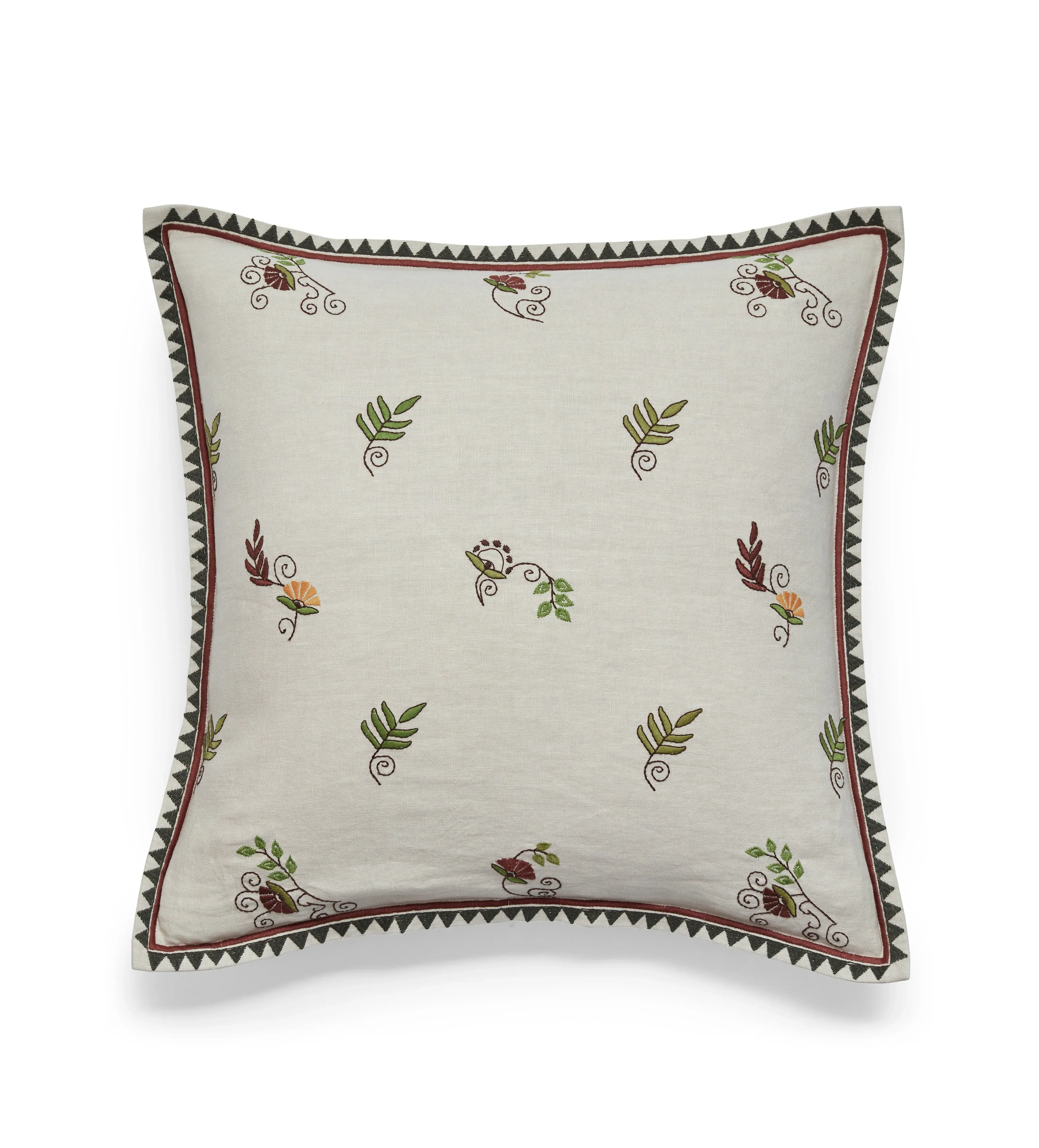 Square Cushion Cover with Piping - Multi, Linen image