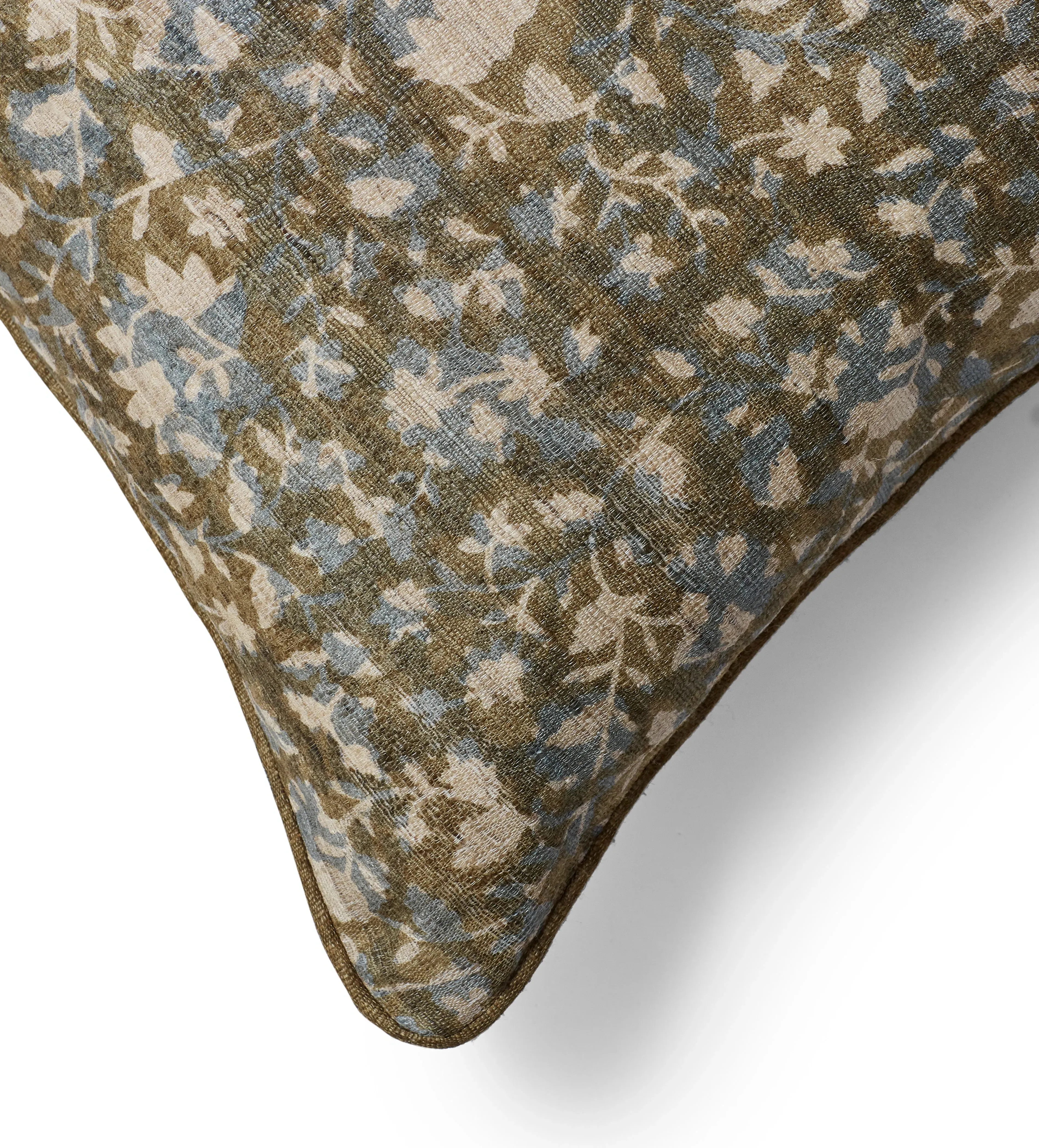 Square Cushion Cover with Piping - Seafoam, Silk
