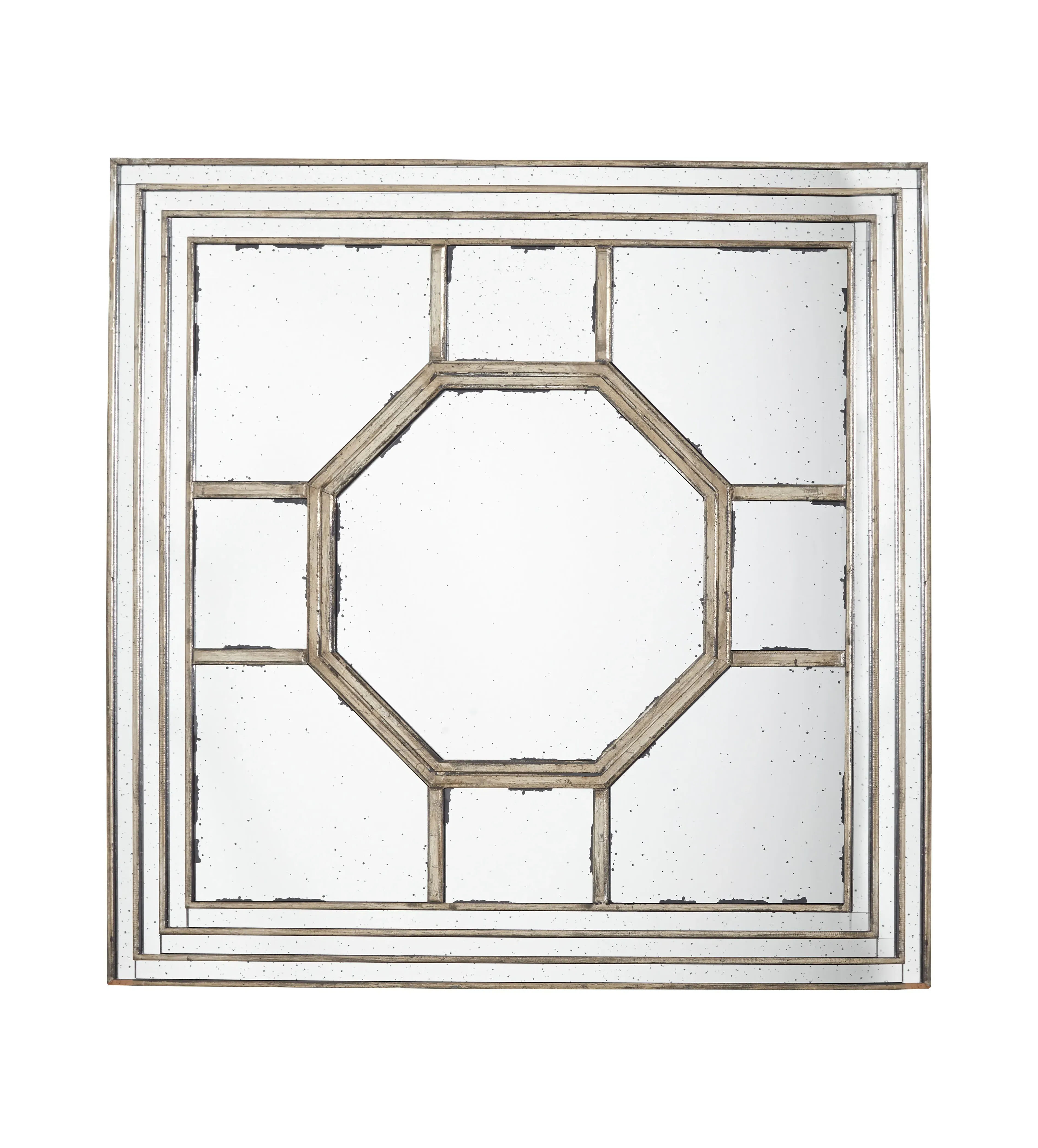 Square Wall Mirror - Silver, Wood Frame image