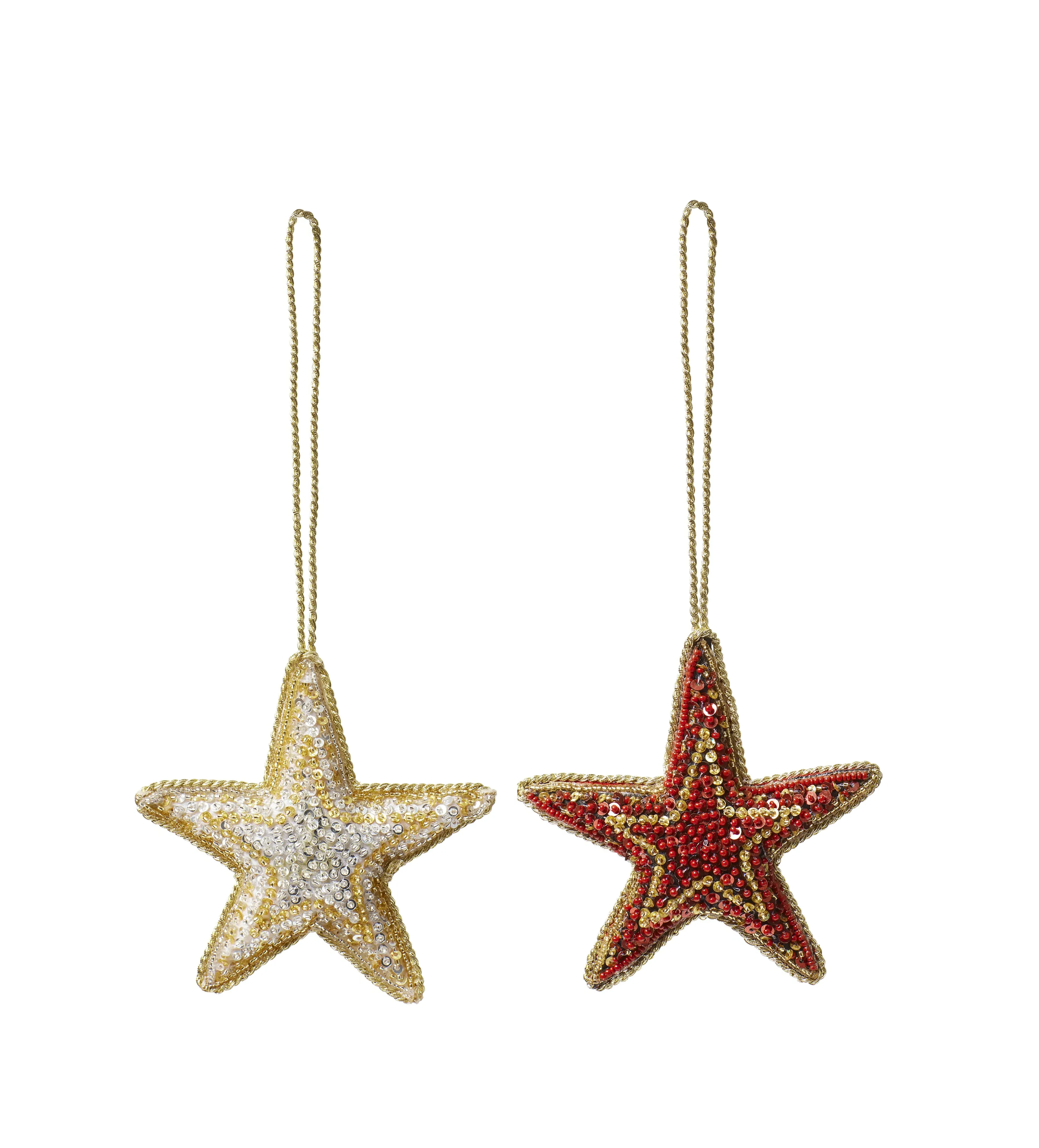 Star Hanging Decorations Pair - Multi, Beaded image