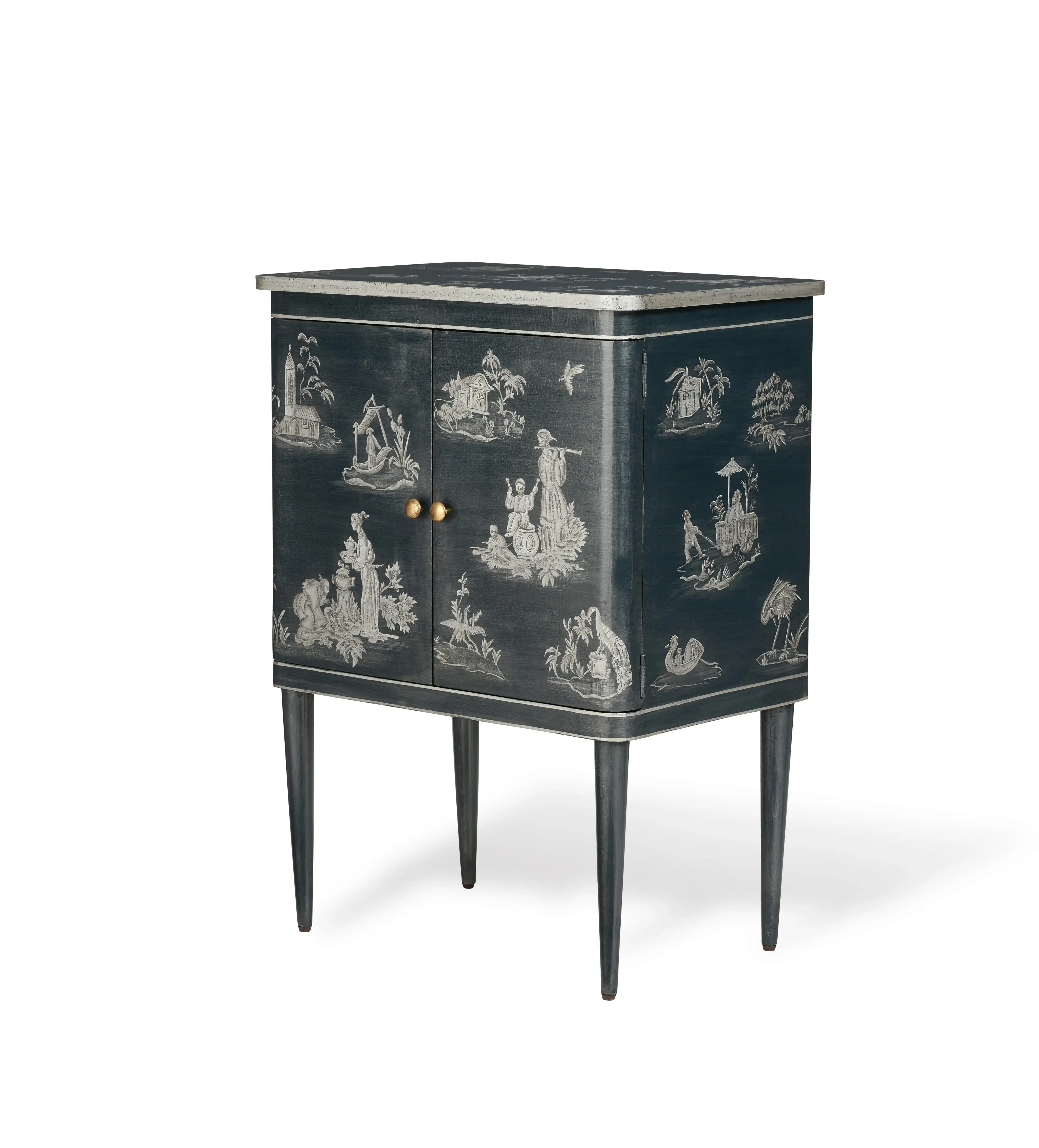 Storage Cabinet with Chinoiserie Design - Petrol image