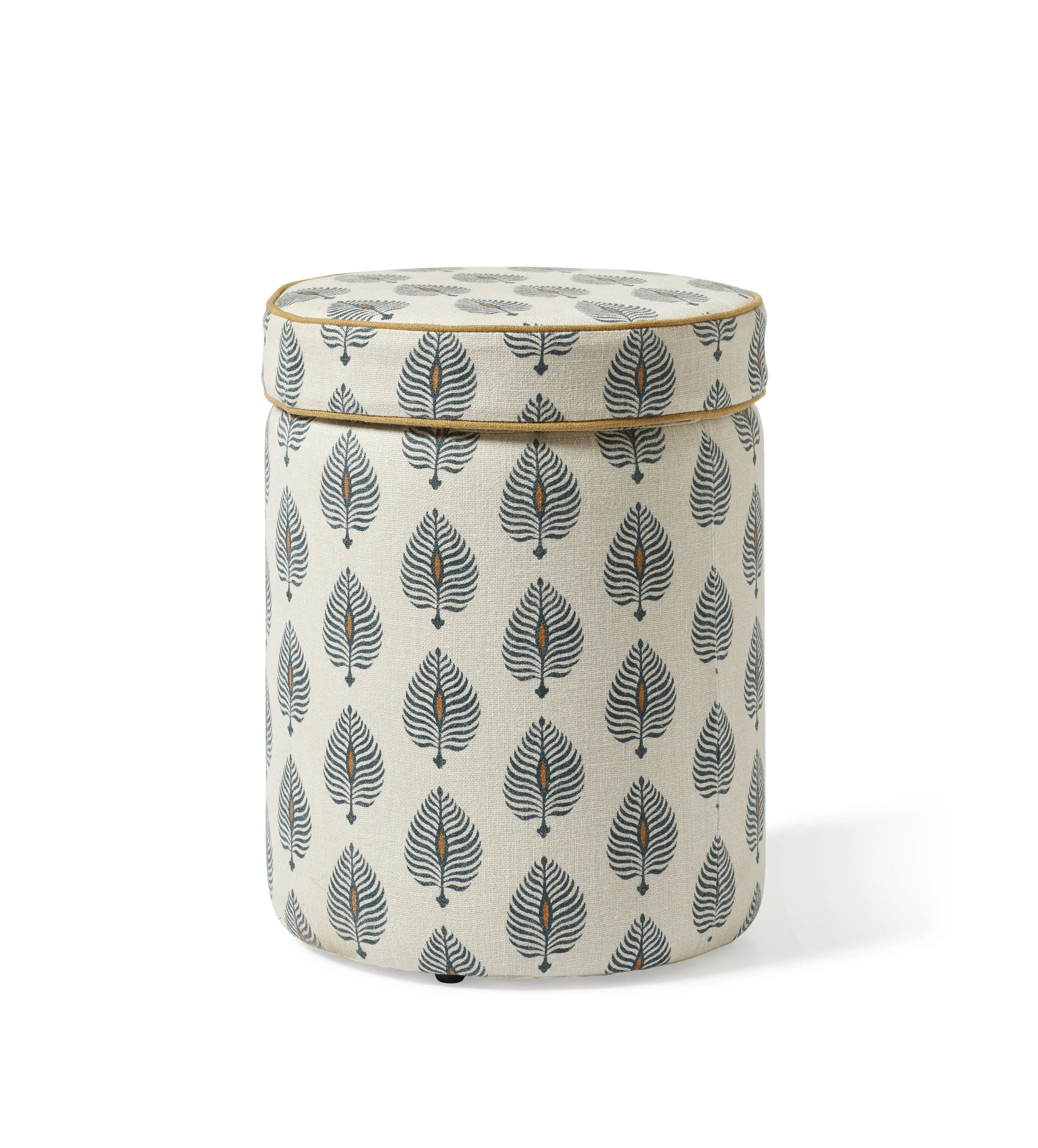 Storage Ottoman with Lid - Blue, Fabric