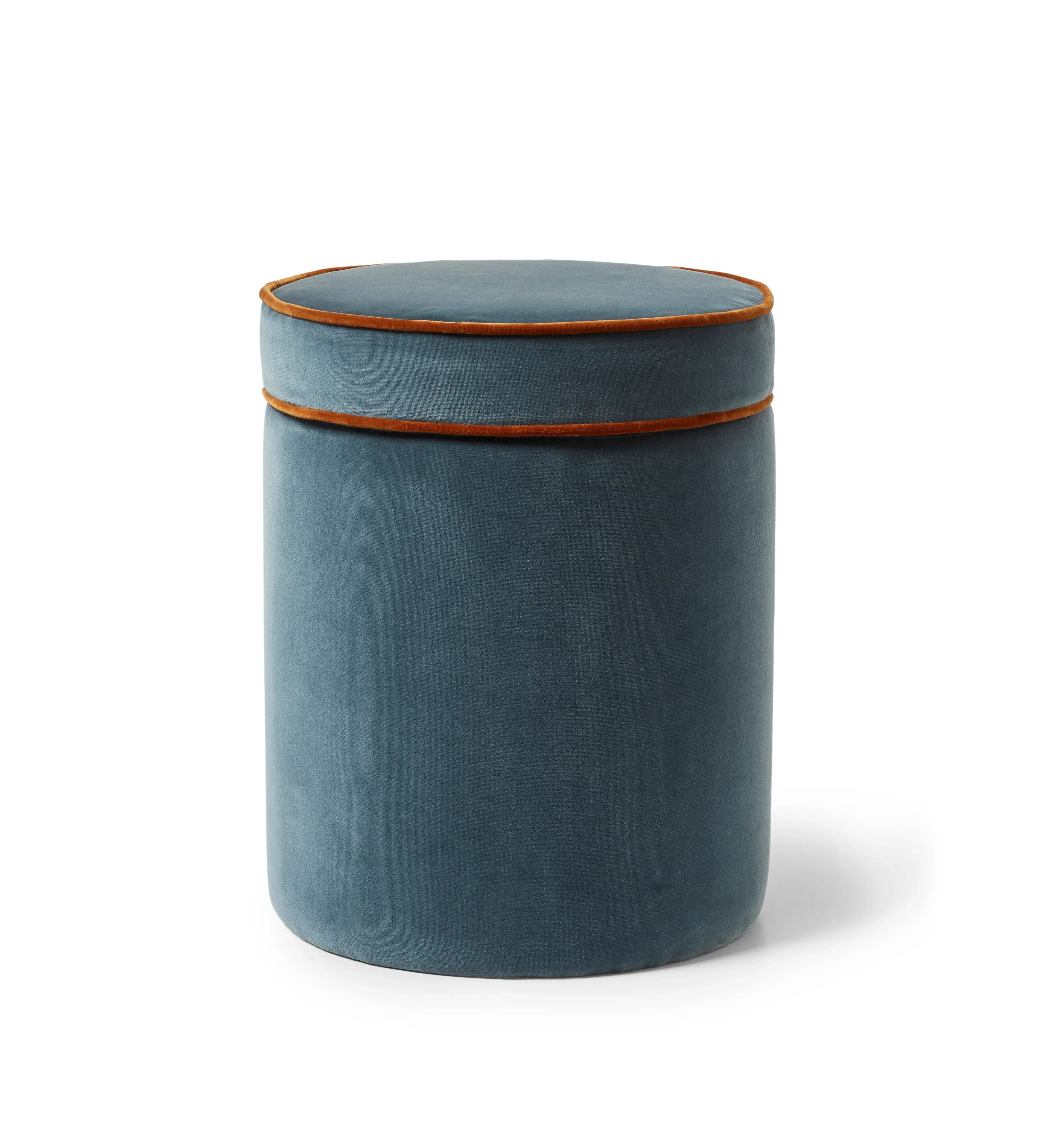 Storage Ottoman with Lid - Blue, Velvet image