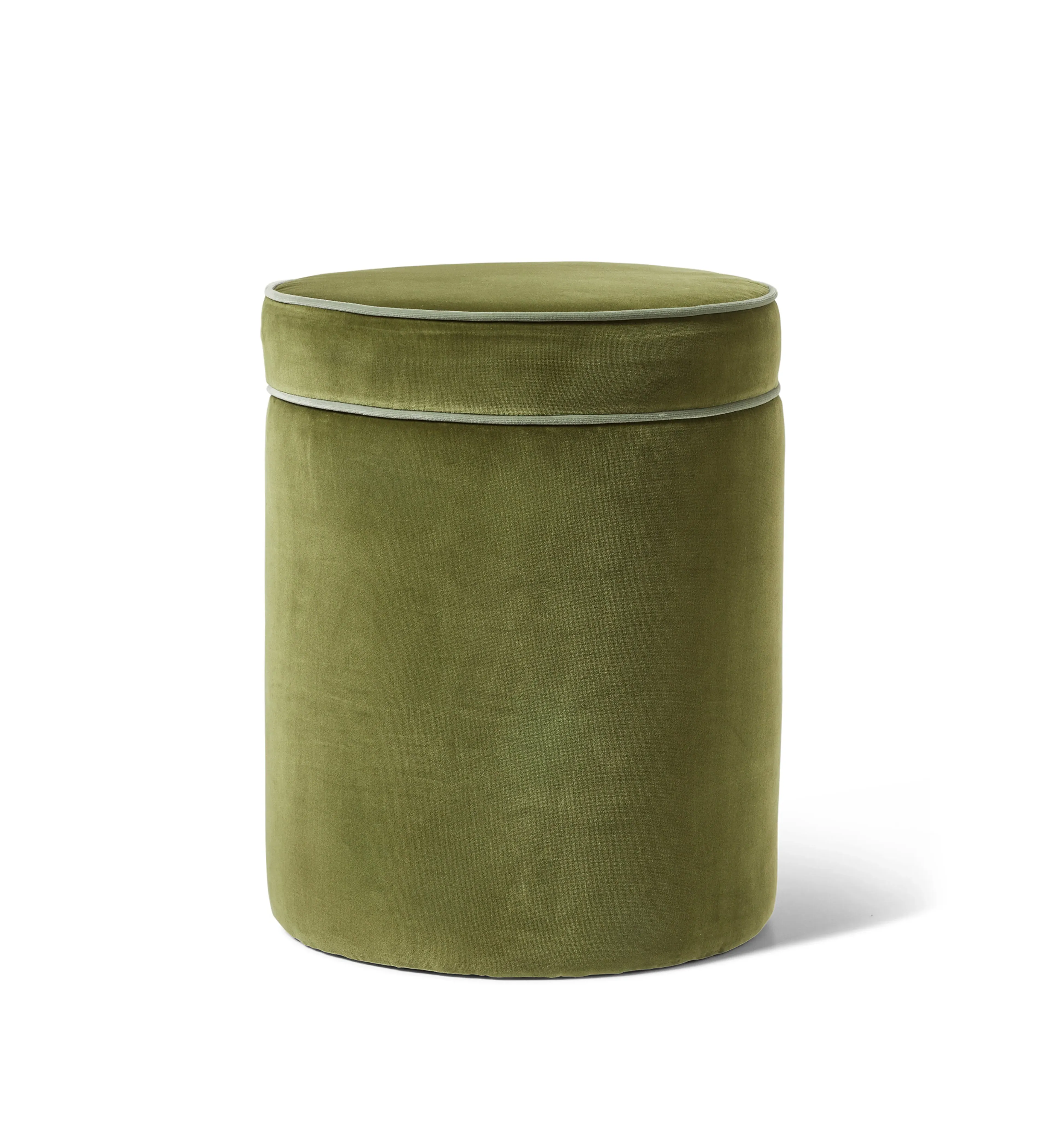 Storage Ottoman with Lid - Green, Velvet image