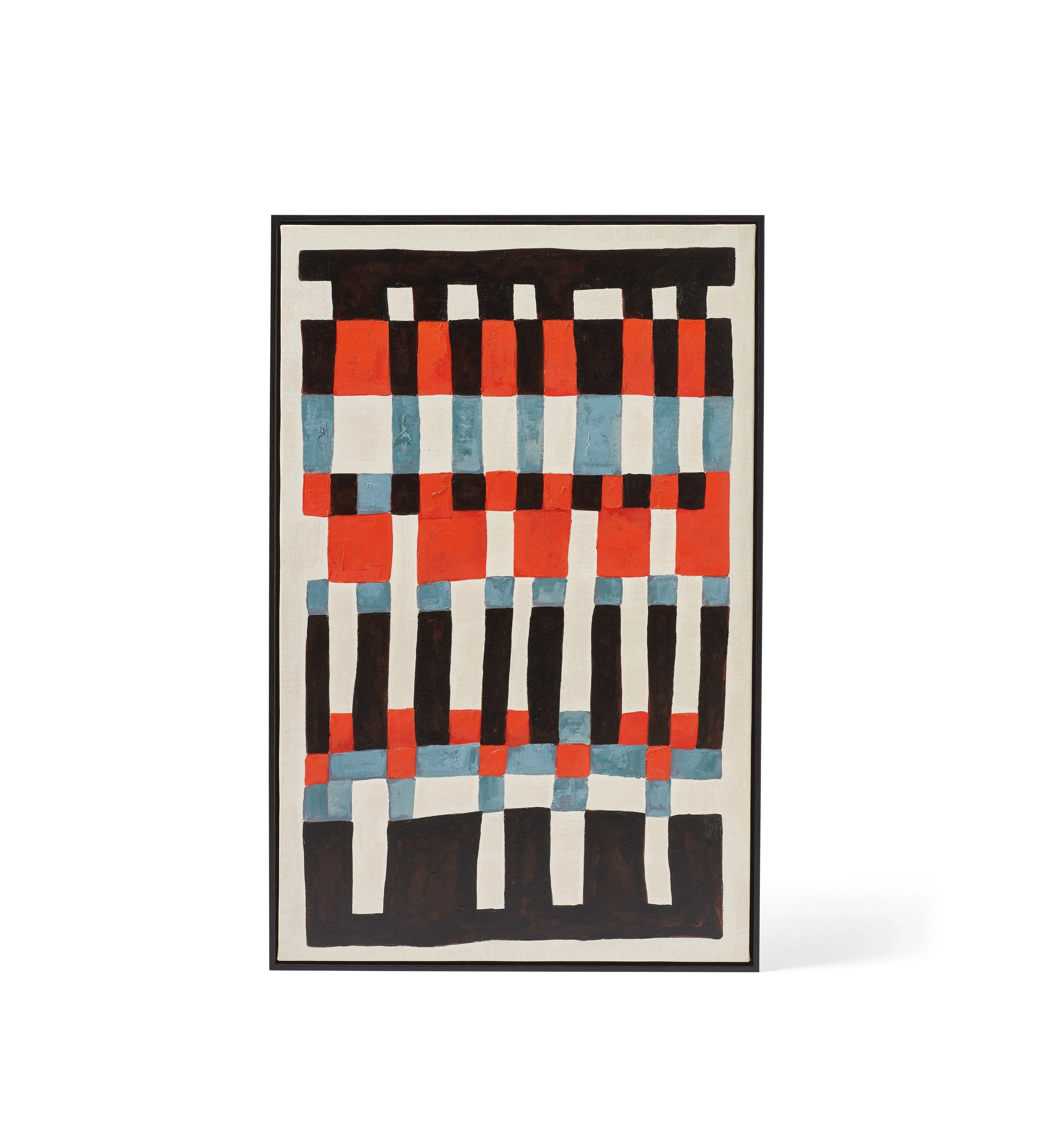 Stripe Hand-Painted Wall Art - Multi, Canvas image